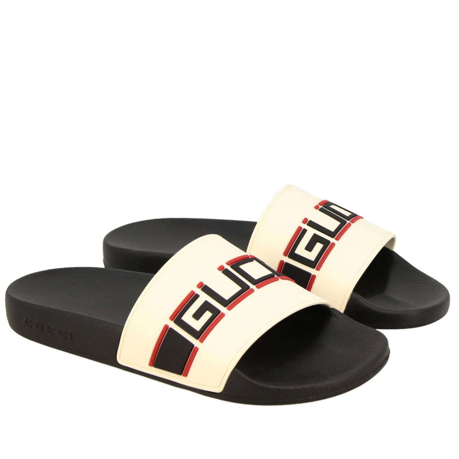 GUCCI: Pursuit slipper sandals with rubber band Sport | Flat Sandals ...