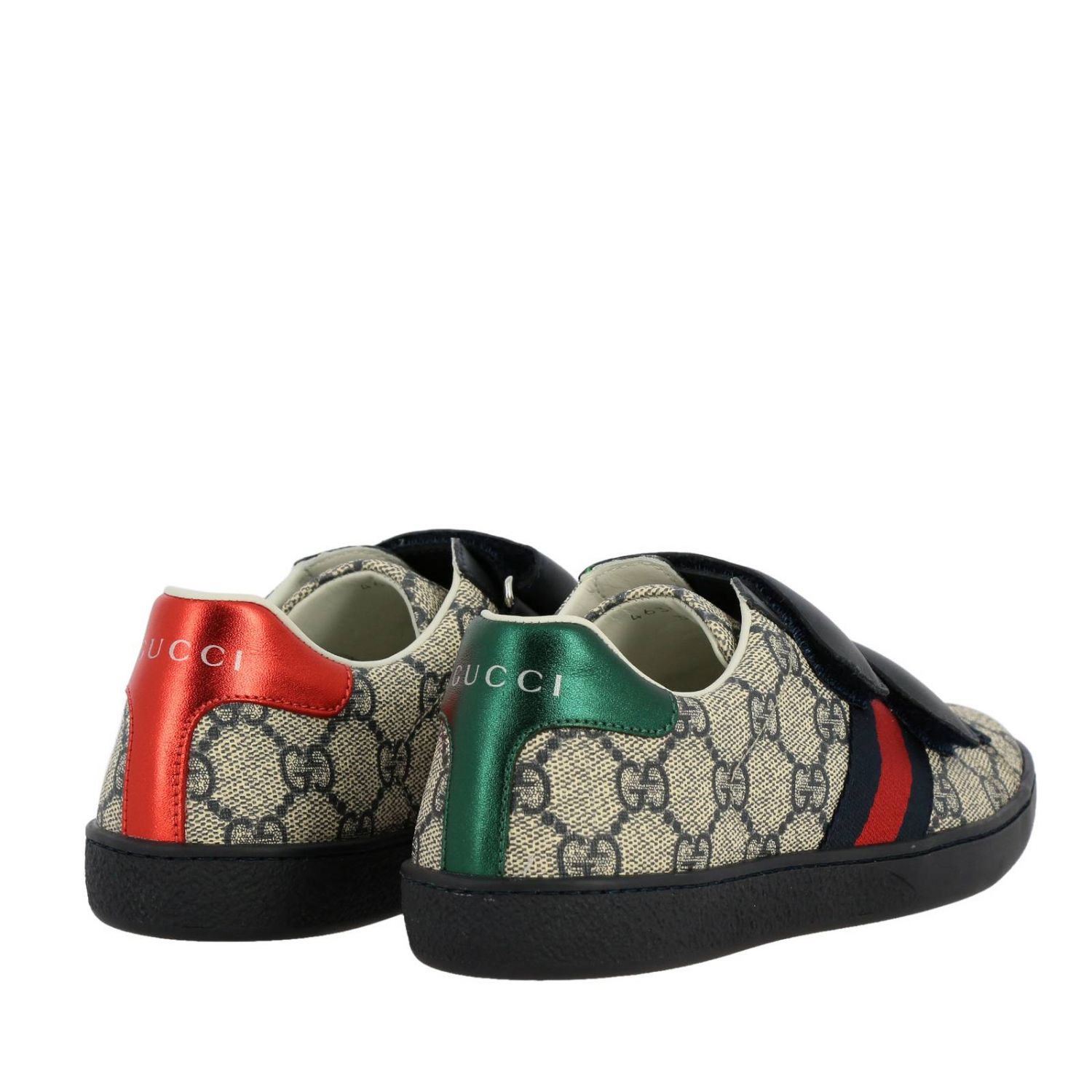GUCCI: Sneakers Ace GG Supreme con fasce Web e doppie fibbie - Blue | Scarpe  Gucci 463091 9C220 GIGLIO.COM