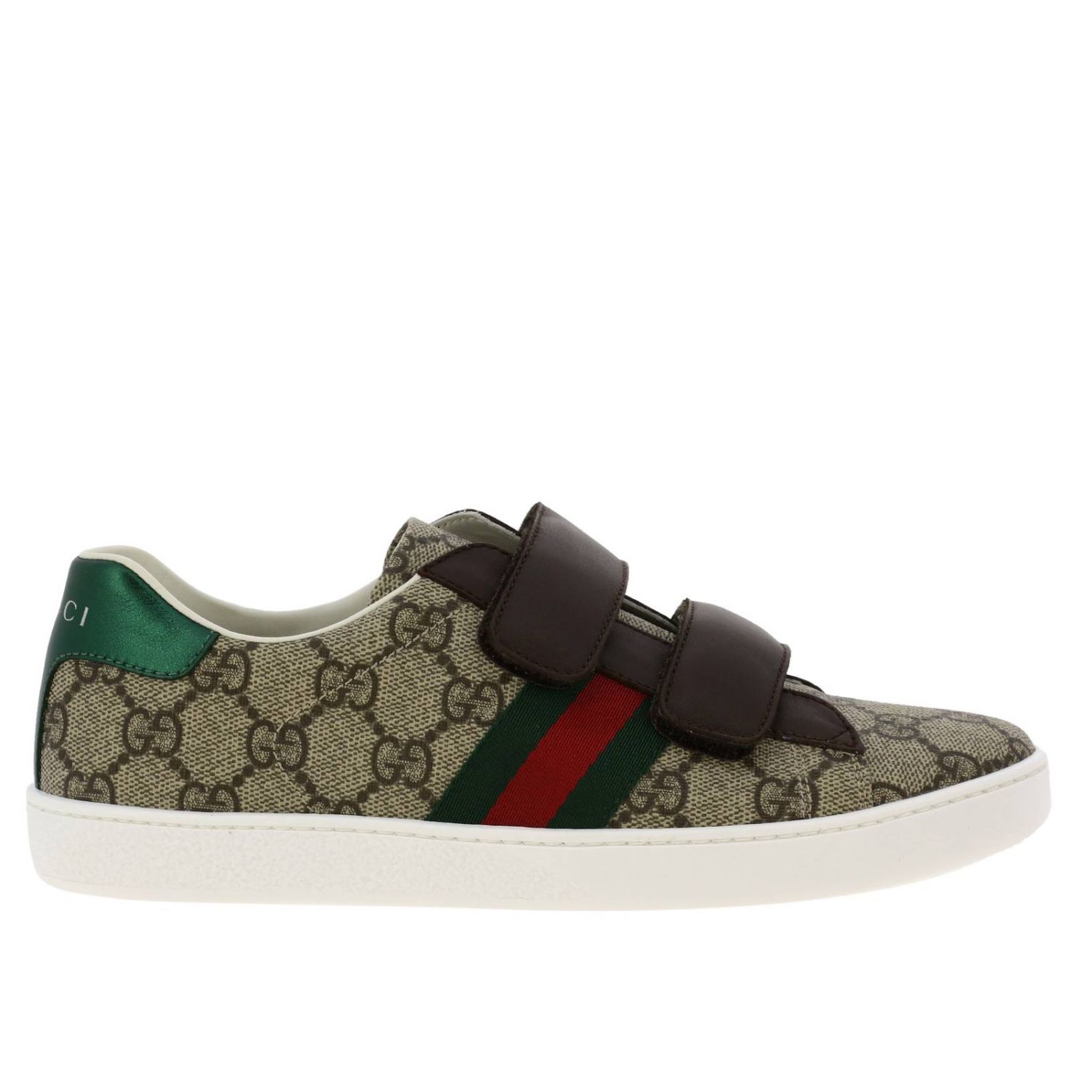 GUCCI: Sneakers Ace GG Supreme con fasce Web e doppie fibbie - Beige | Scarpe  Gucci 463091 9C220 GIGLIO.COM