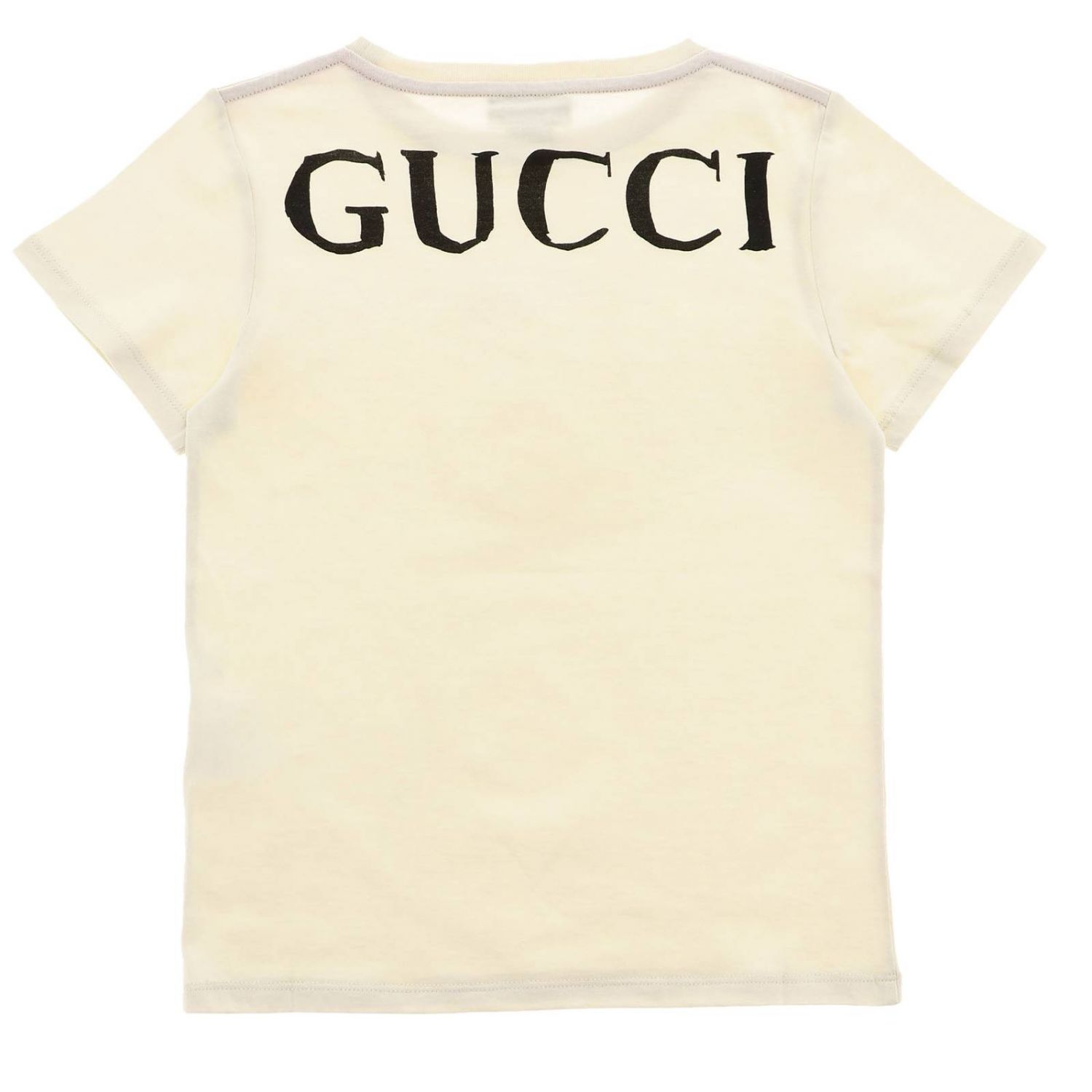 GUCCI: T-shirt a maniche corte con maxi stampa web aquila - Bianco |  T-Shirt Gucci 547559 XJBC5 GIGLIO.COM