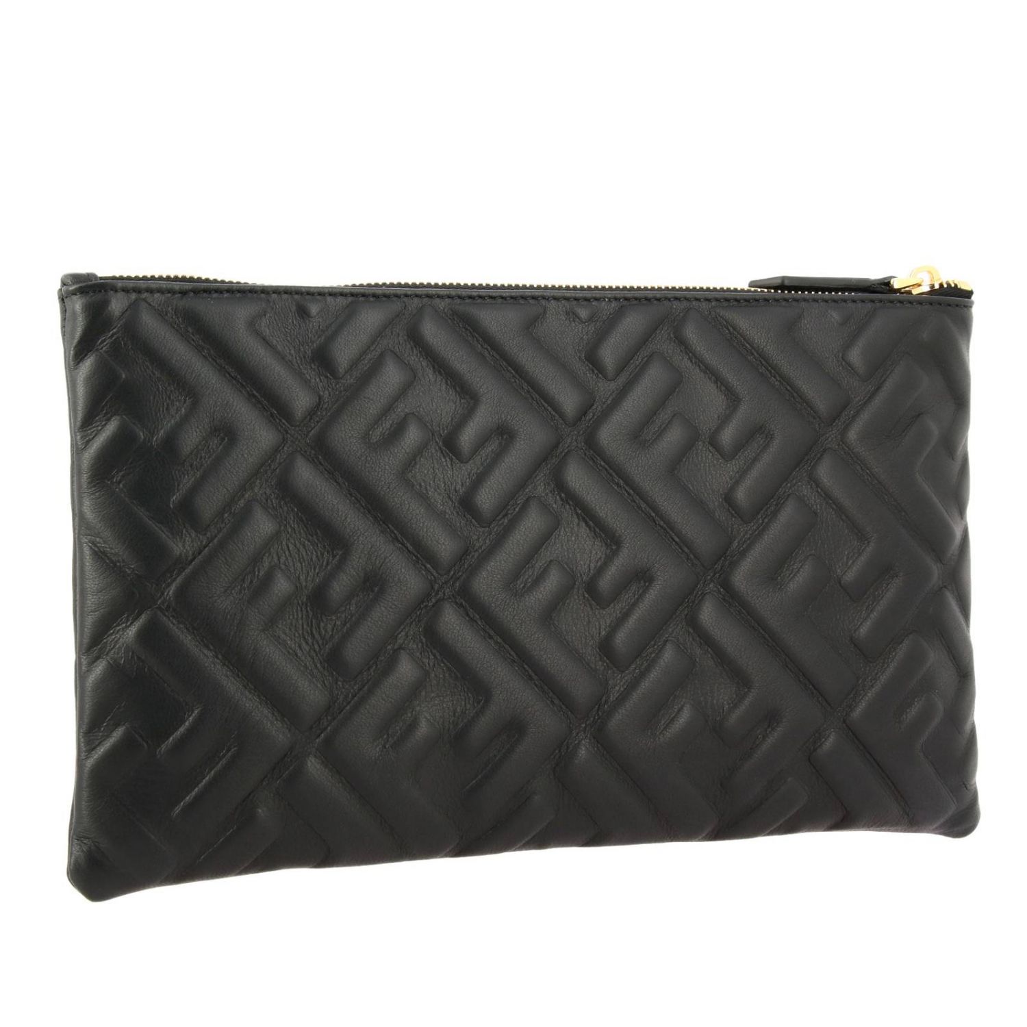 fendi embossed clutch