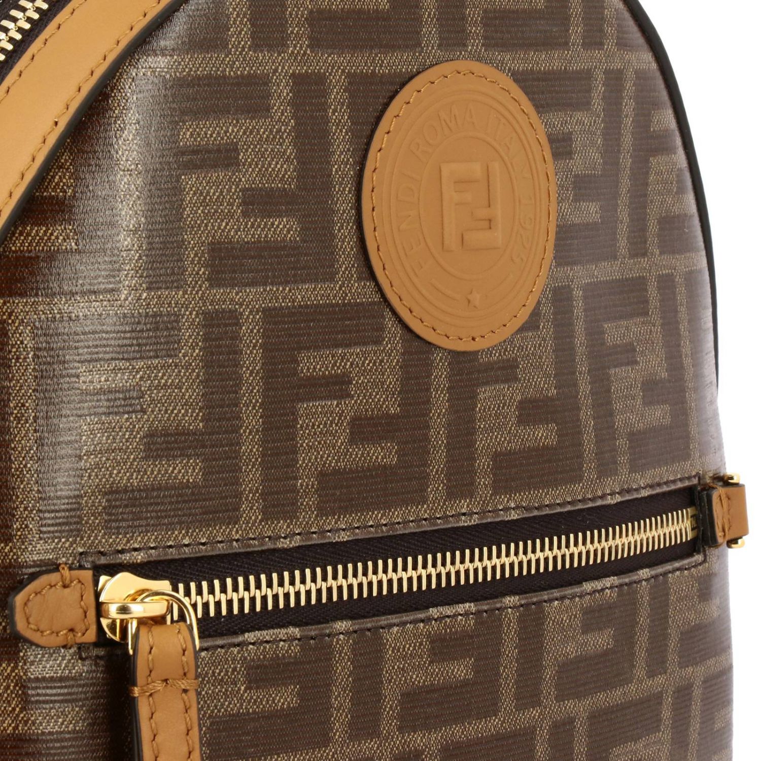 Fendi backpack in vitrified leather with FF all over print