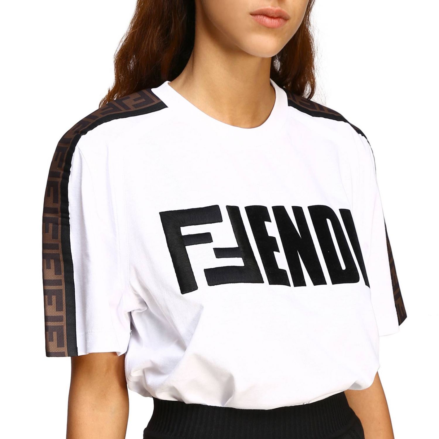 FENDI: T-shirt women | T-Shirt Fendi Women White | T-Shirt Fendi FS7088 ...