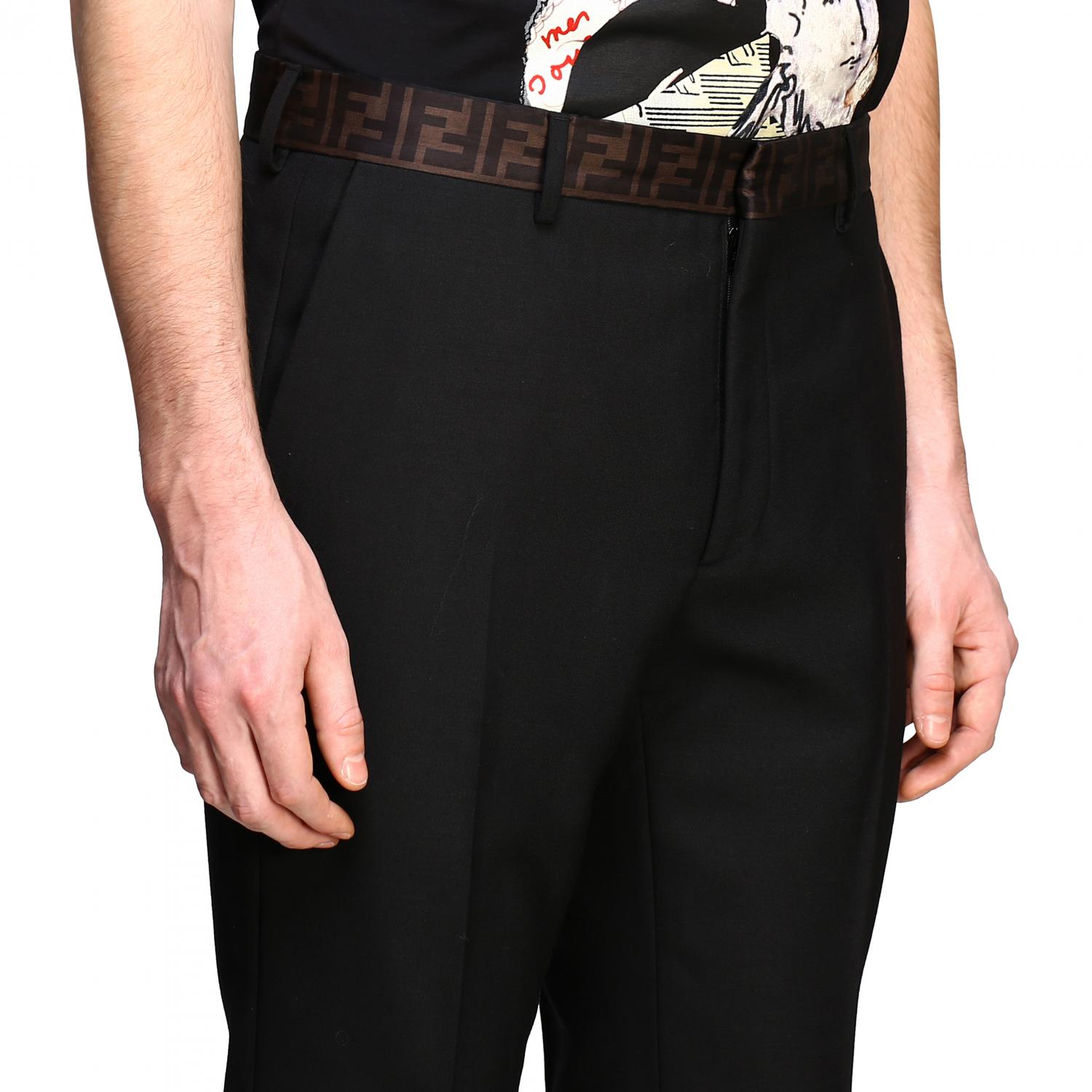 FENDI: Pants men | Pants Fendi Men Black | Pants Fendi FB0366 A9N1 ...