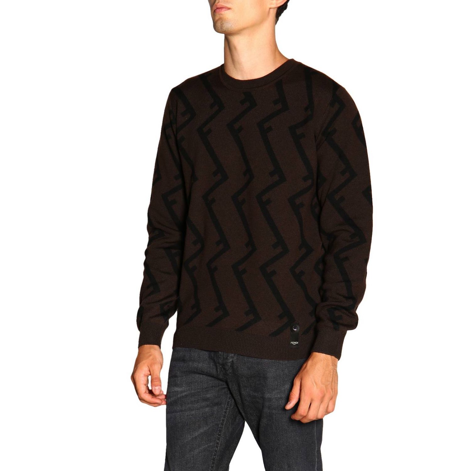 fendi allover logo pullover knit sweater