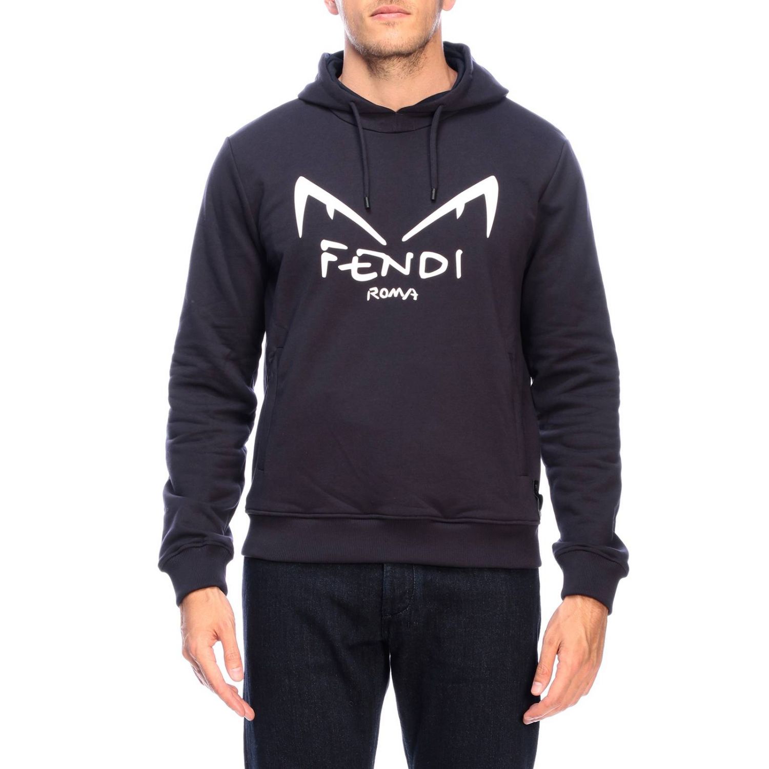 Fendi Outlet: hooded sweatshirt and diabolic maxi Eyes Bag Bugs ...