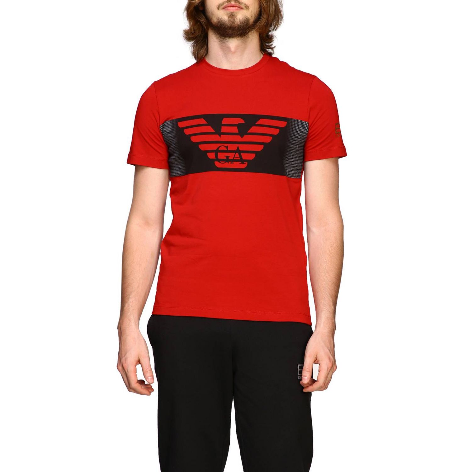 Ea7 Outlet: t-shirt for men - Red | Ea7 t-shirt 6GPT56 PJQ9Z online on ...