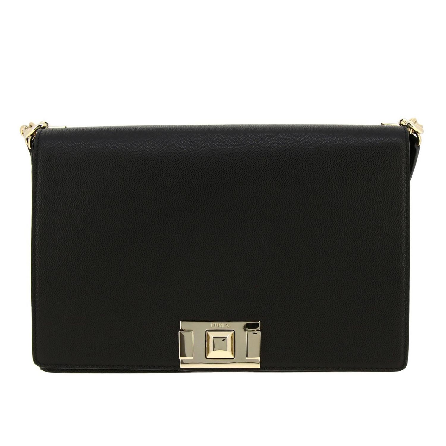 Furla Outlet Mimì Medium bag in textured leather with shoulder strap