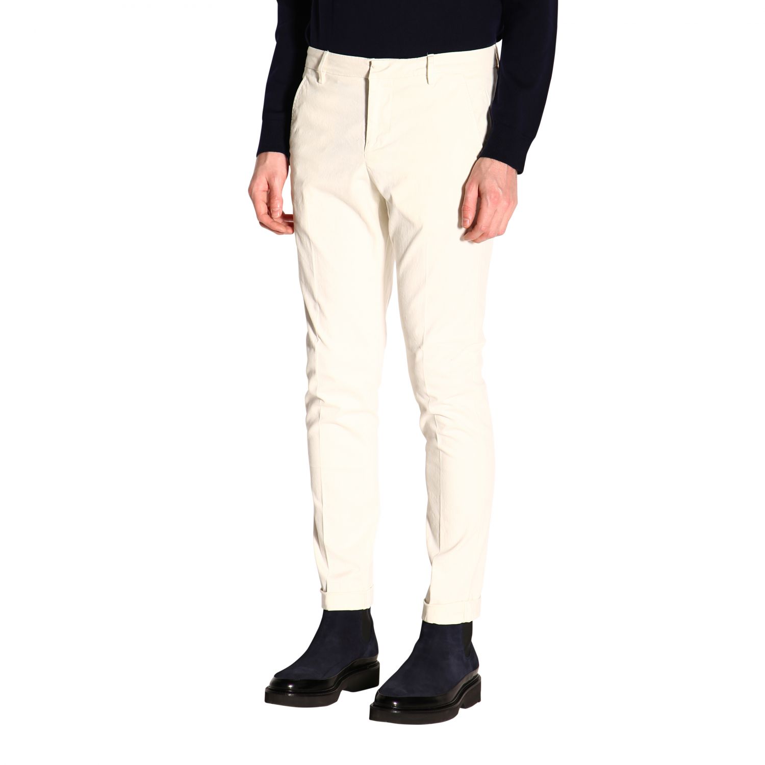 Trousers Dondup: Trousers men Dondup white 4