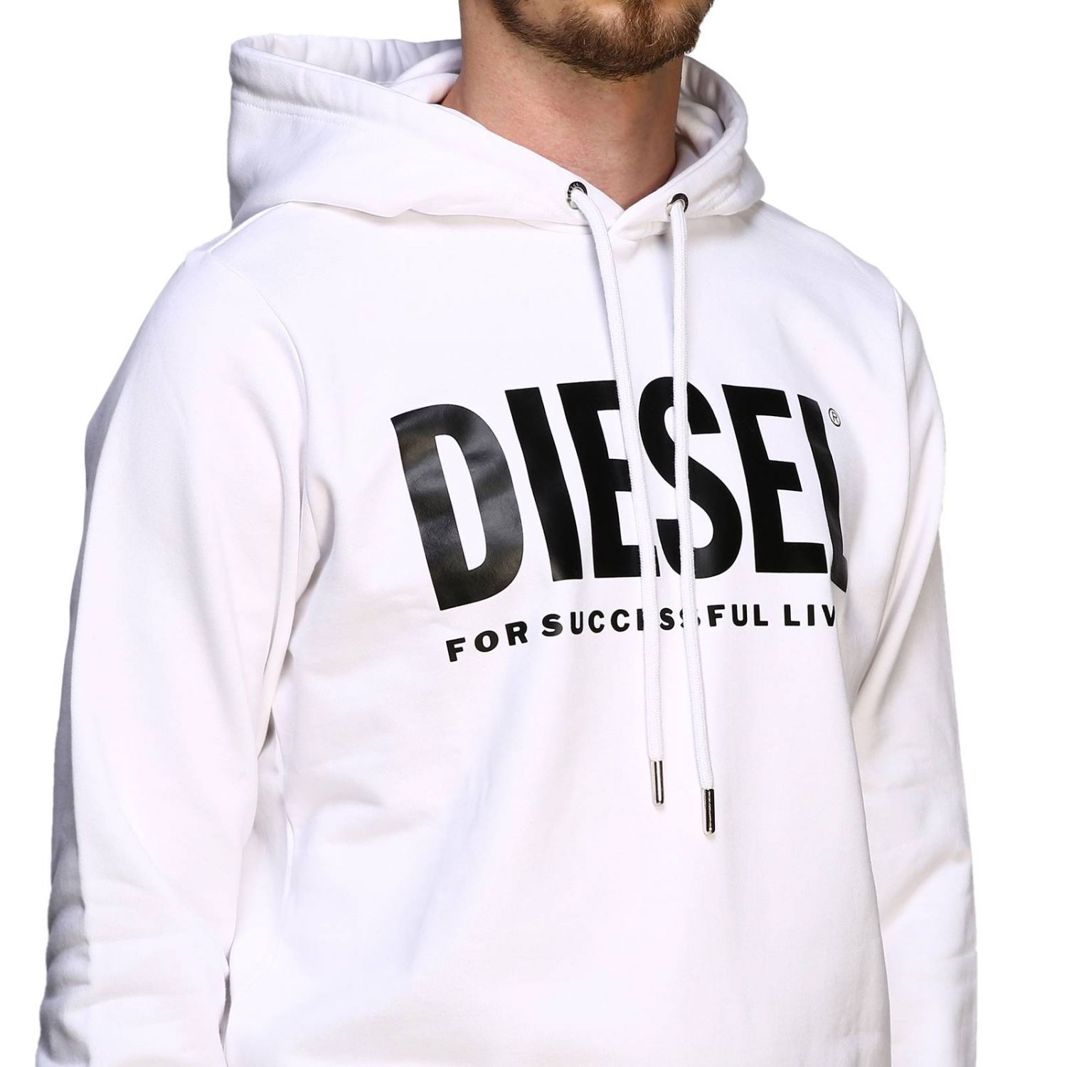 Diesel Outlet: sweatshirt with hood and maxi print logo | Sweater ...