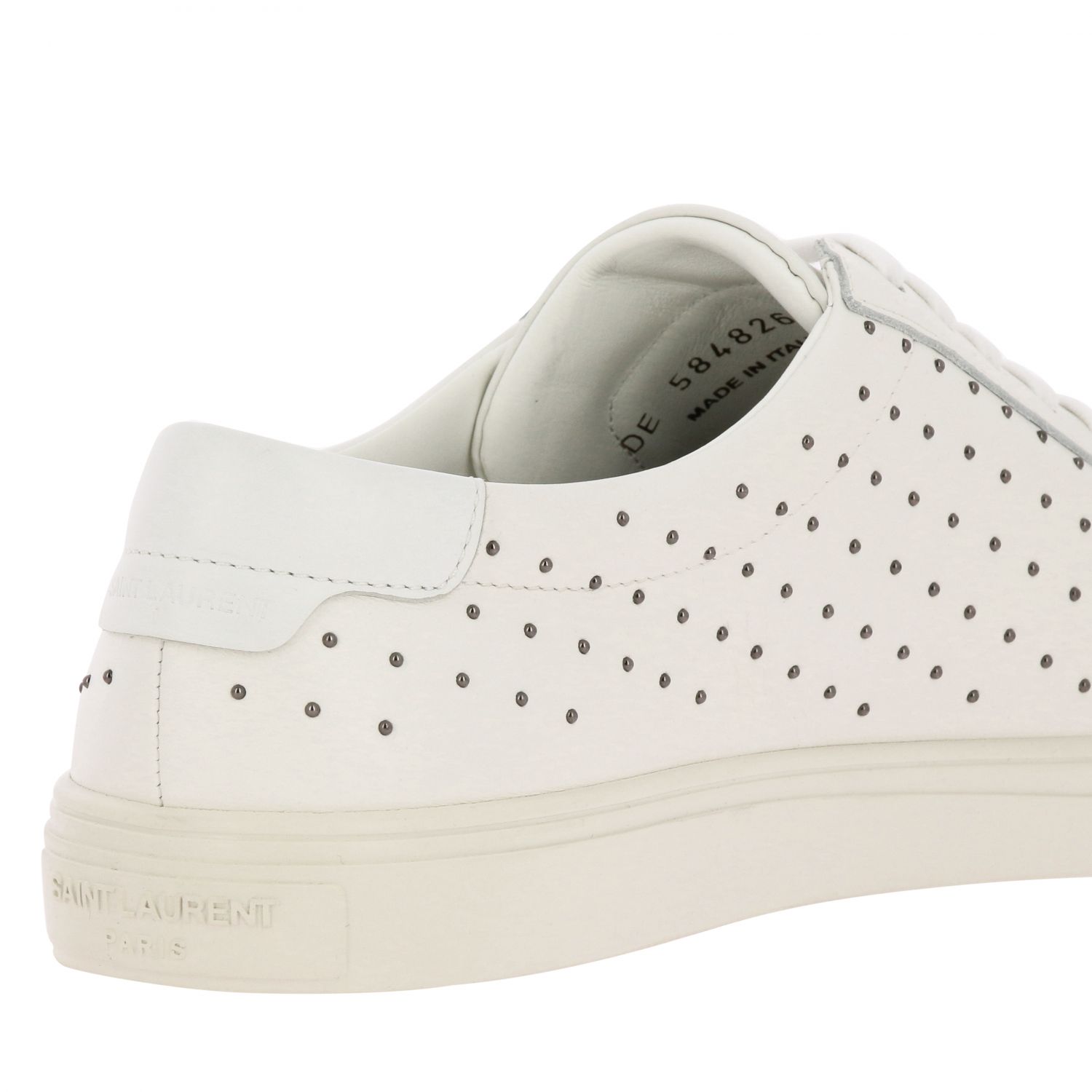 saint laurent all white sneakers