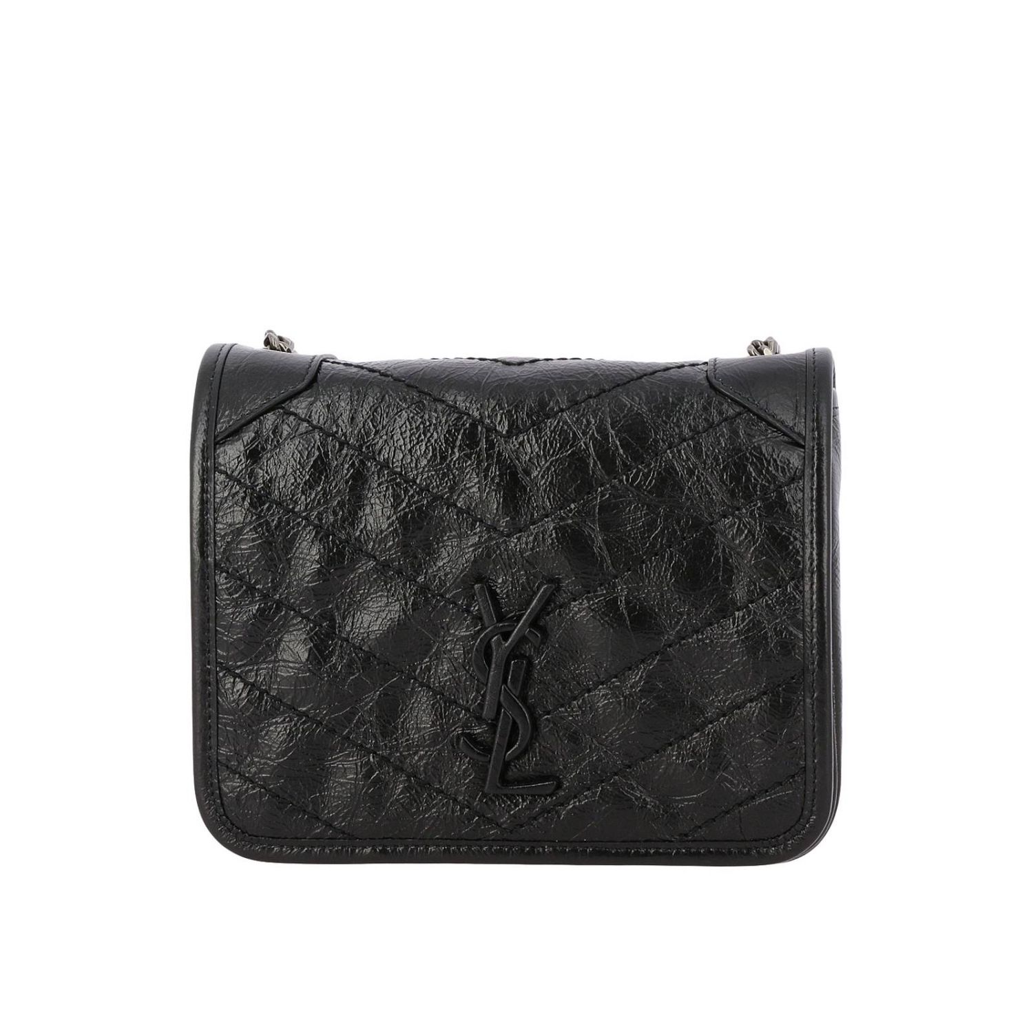 SAINT LAURENT: Niki Monogram YSL fancy leather bag - Black | Saint 
