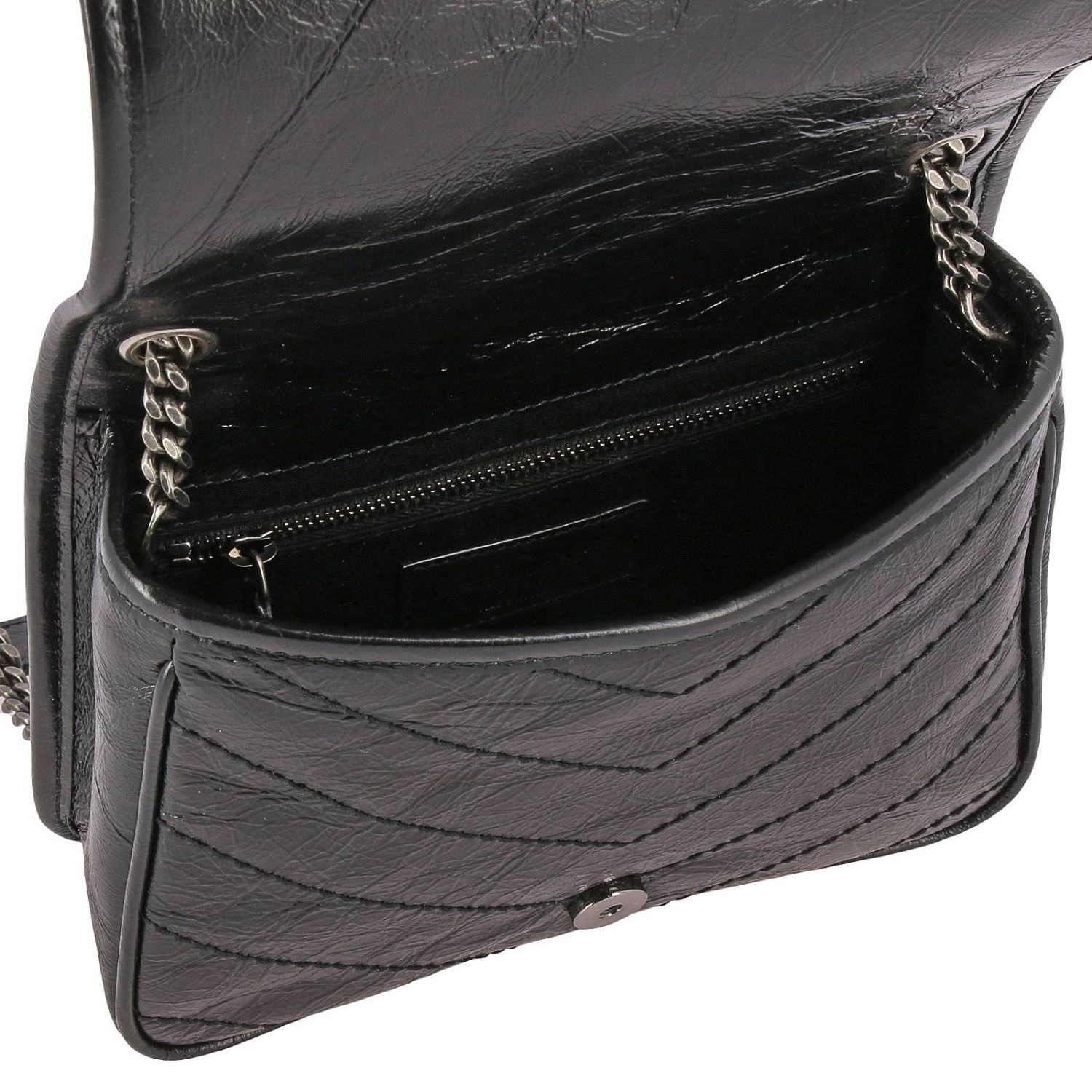 SAINT LAURENT: Niki Monogram YSL fancy leather bag - Black | Saint 
