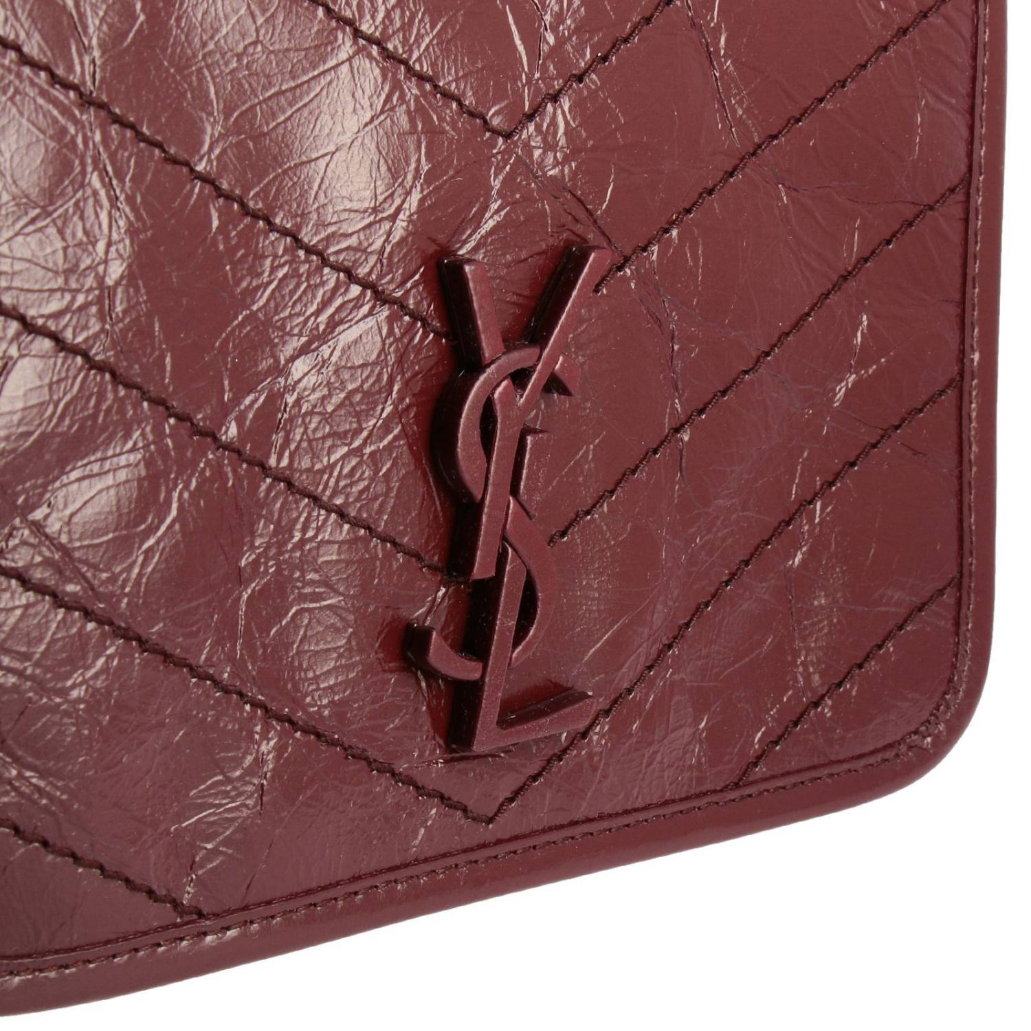 SAINT LAURENT: Niki Monogram YSL bag in fancy leather - Red | Saint ...