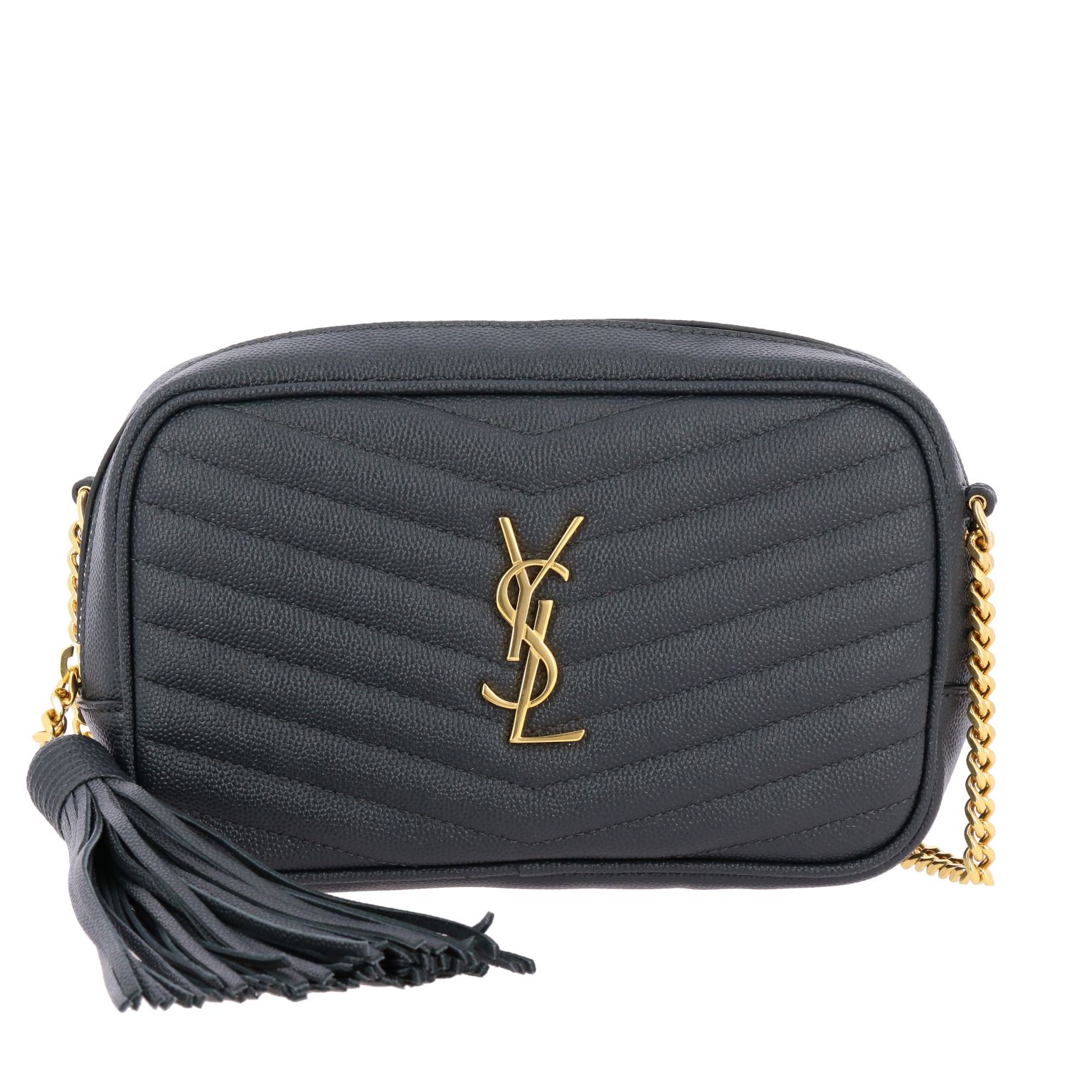 SAINT LAURENT: New Blogger Monogram leather bag - Lead | Saint Laurent ...