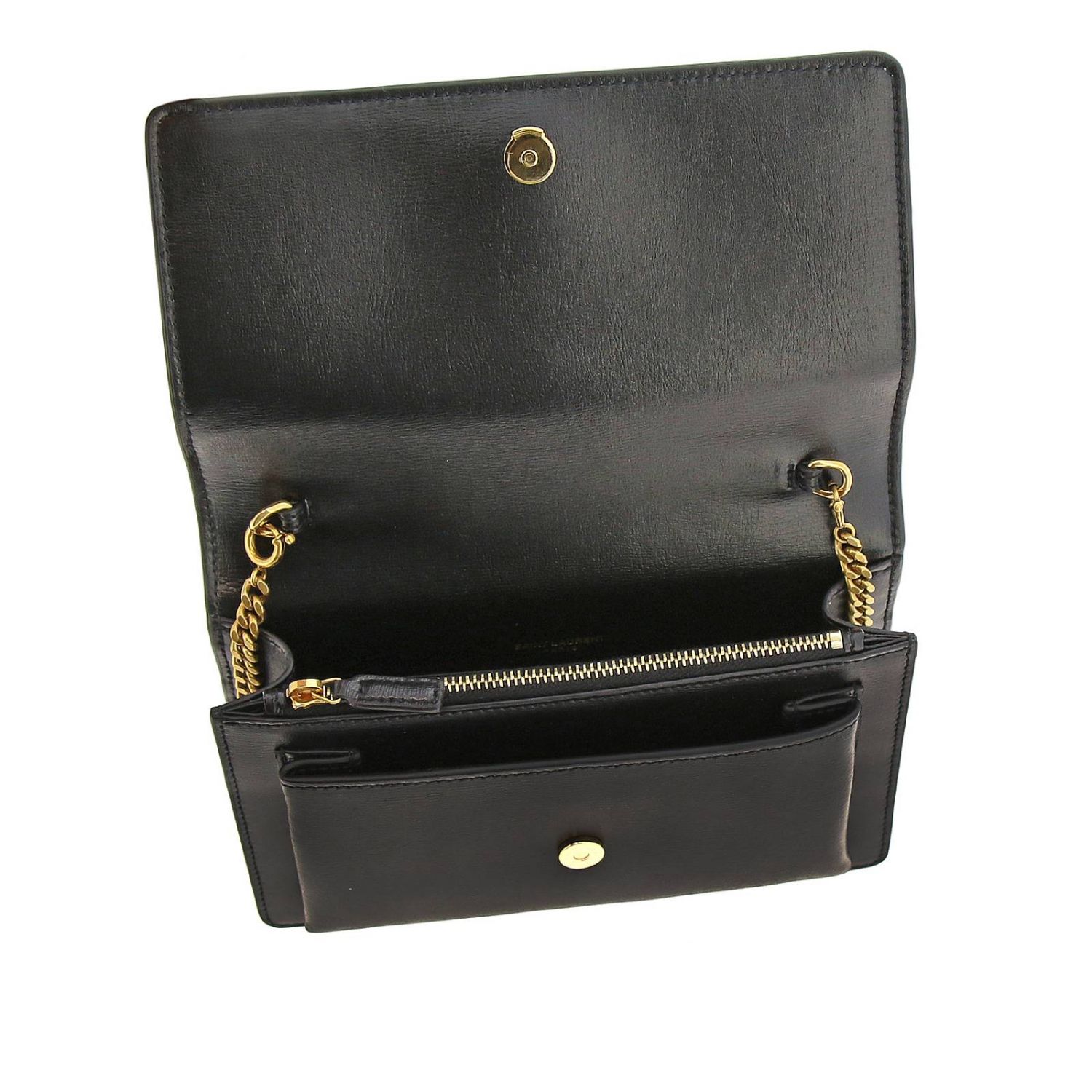 SAINT LAURENT: Sunset Monogram YSL chain wallet genuine leather bag ...