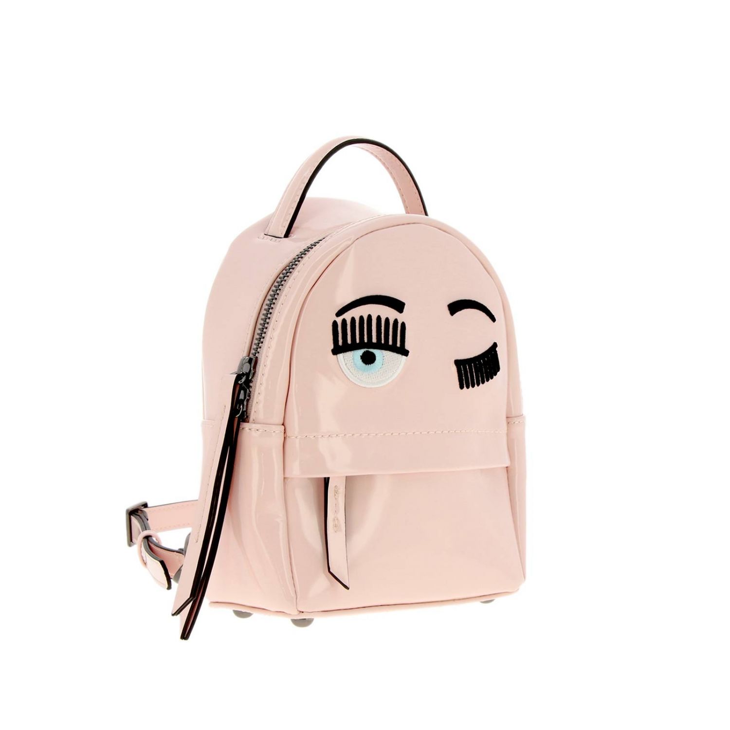 Chiara Ferragni Outlet: Zaino Flirting mini in vernice con ricamo - Rosa | Zaino  Chiara Ferragni CFZ057 GIGLIO.COM