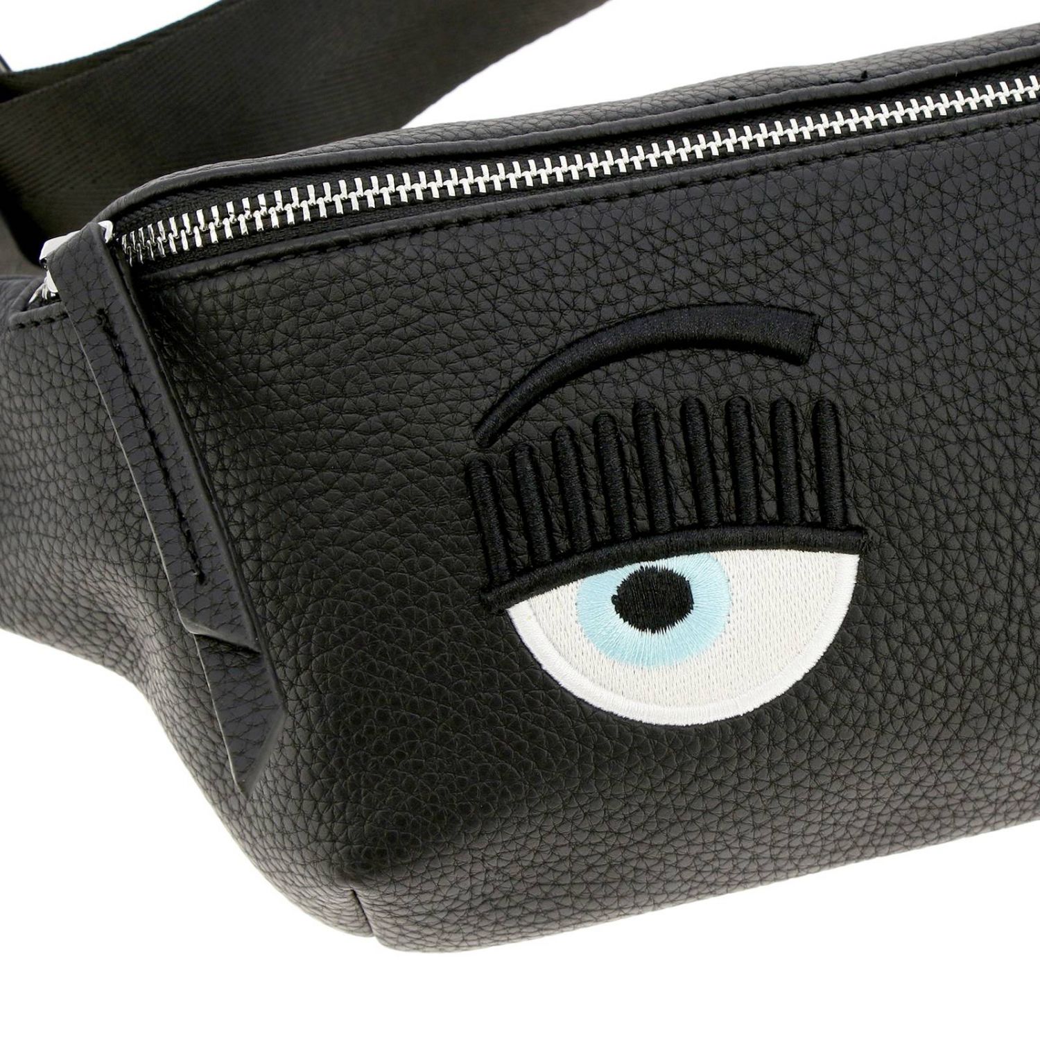 Chiara Ferragni Outlet Flirting belt bag in synthetic leather with maxi embroidery Eyes