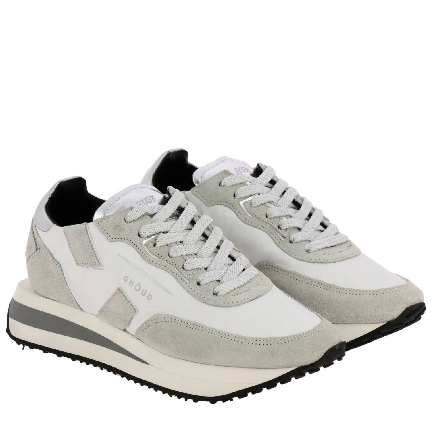 Ghoud Outlet: Baskets Rush X en nylon et daim avec finition en cuir ...