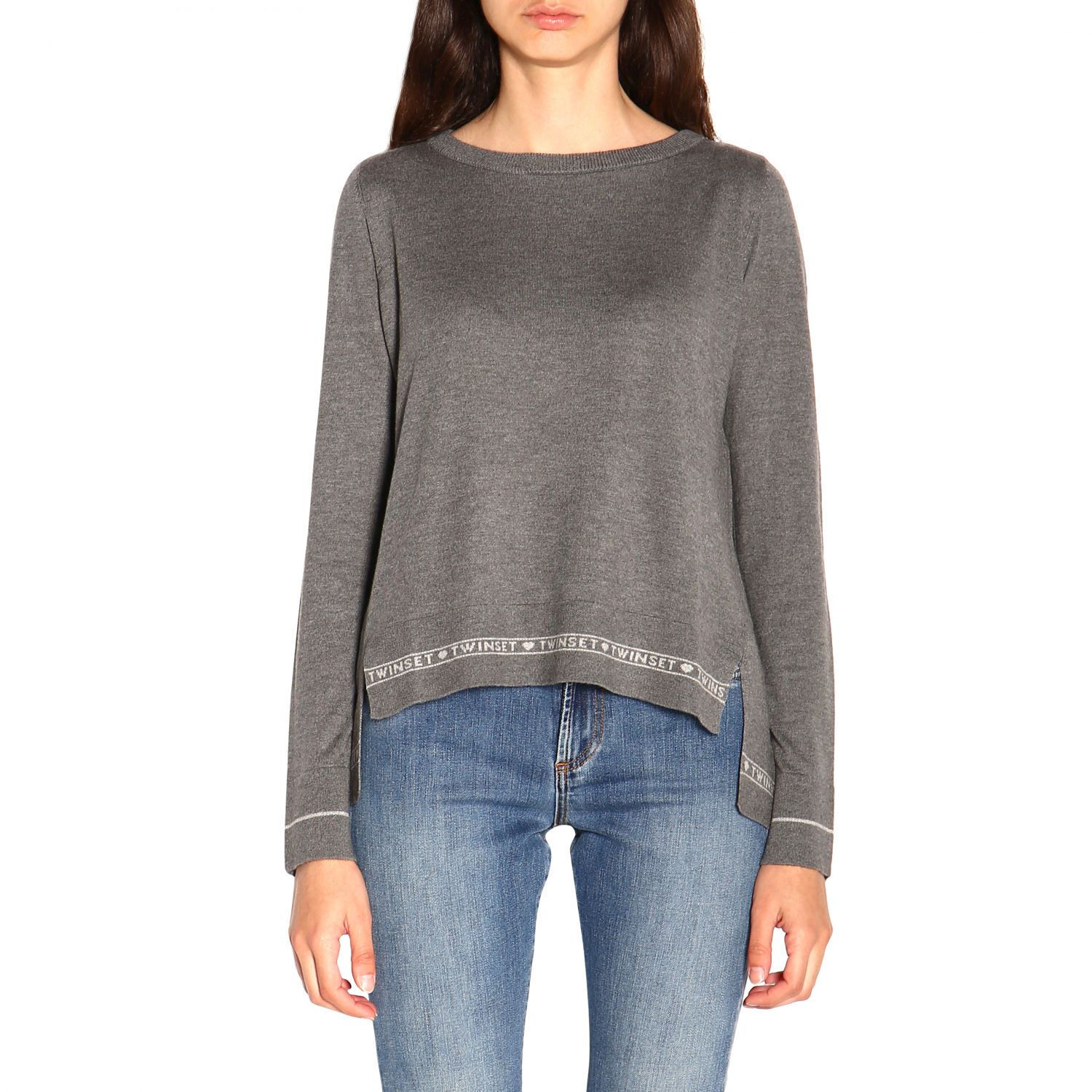 Twinset Outlet: Sweater women Twin Set - Grey | Sweater Twinset TP3151 ...