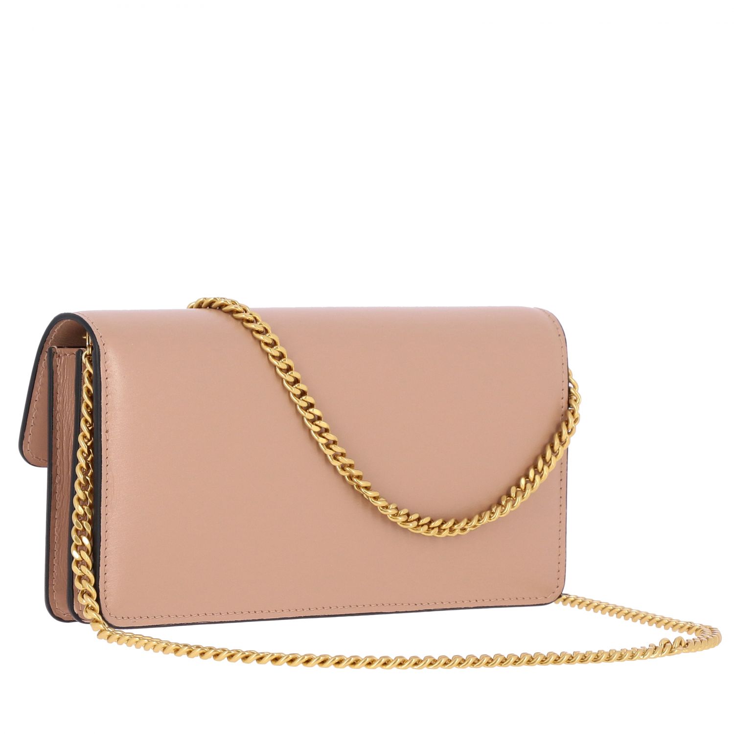 VALENTINO GARAVANI: small smooth leather bag with VLogo - Blush Pink ...