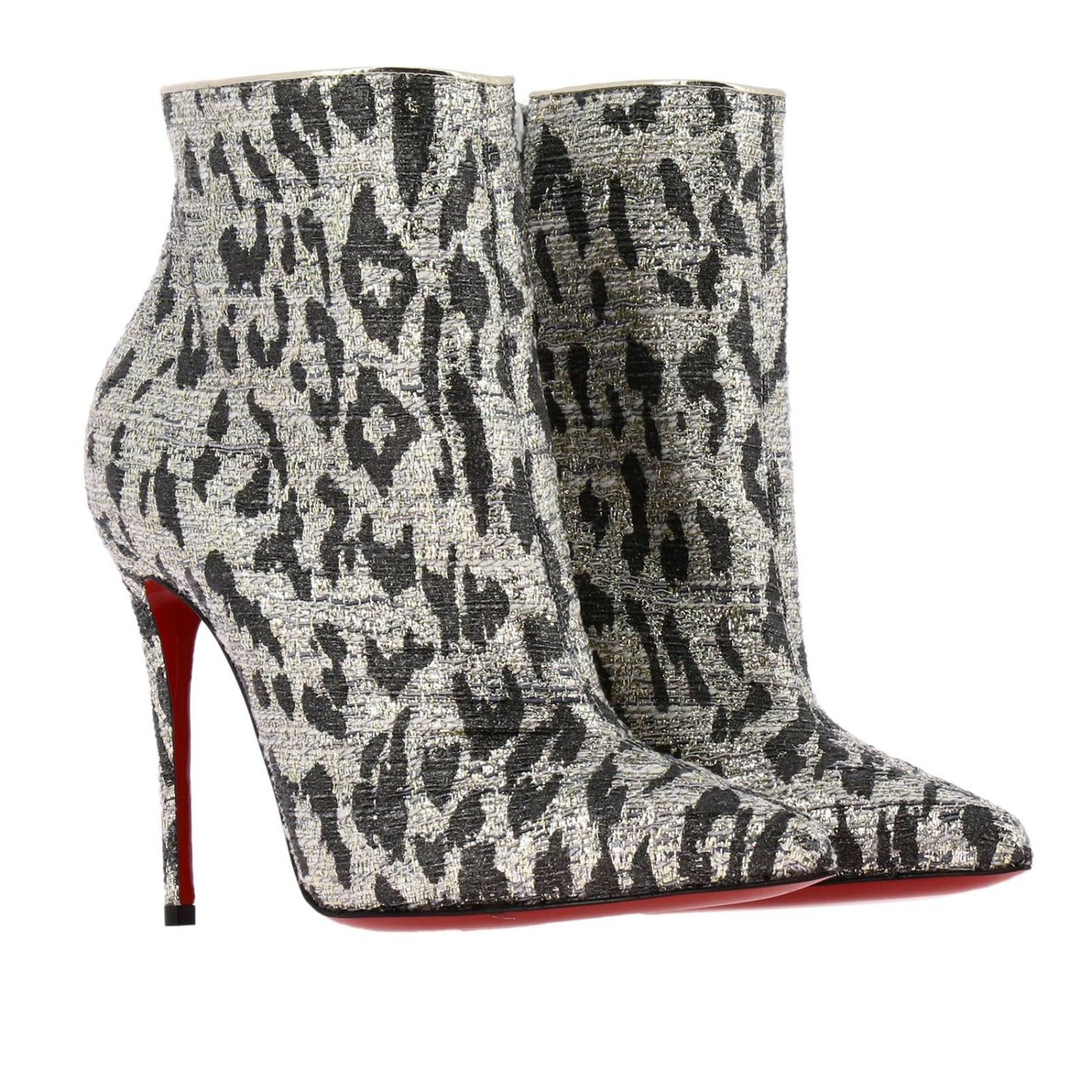 silver louboutin boots