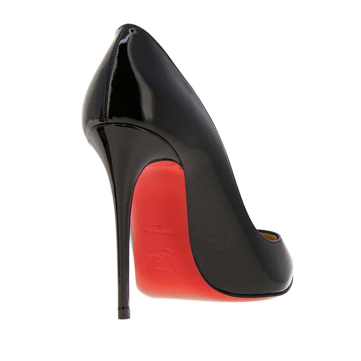 CHRISTIAN LOUBOUTIN: Pigalle Follies classic patent leather pumps ...