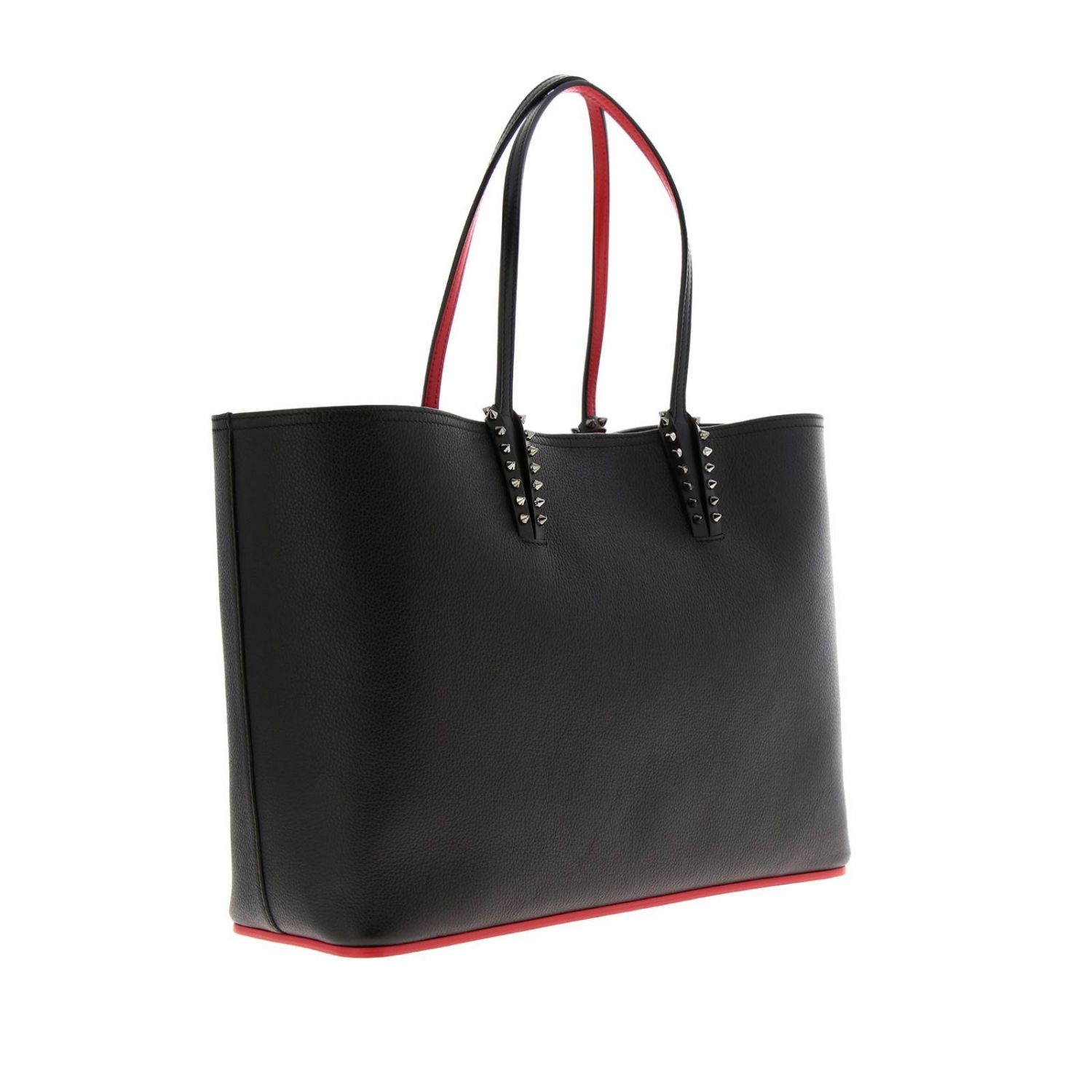 CHRISTIAN LOUBOUTIN: Cabata large shopping bag Empire Paris in textured ...