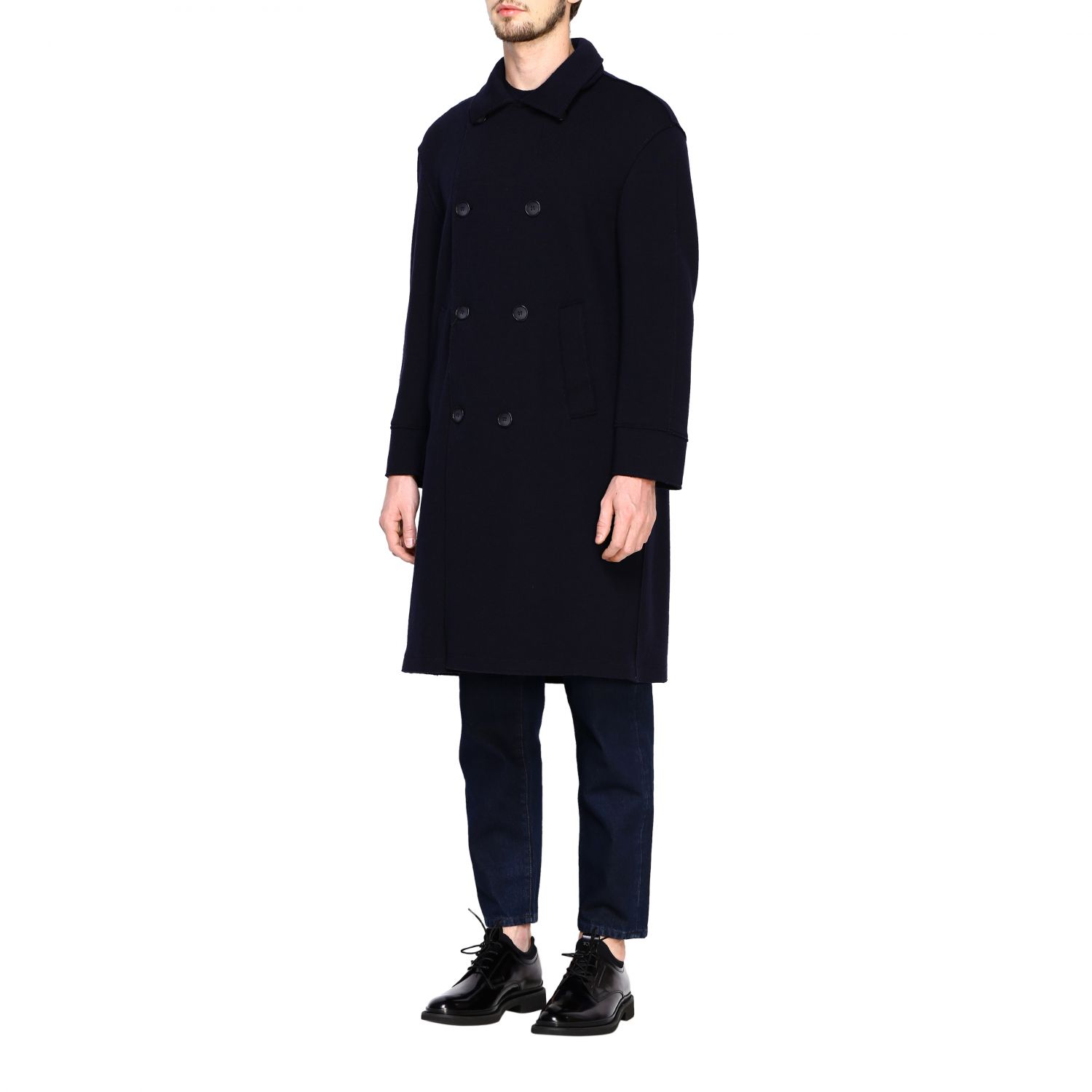 Giorgio Armani Outlet: Coat men | Coat Giorgio Armani Men Blue | Coat ...