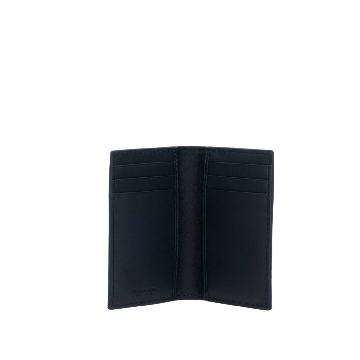 Bottega Veneta Outlet: card holder in woven leather - Blue | Bottega ...