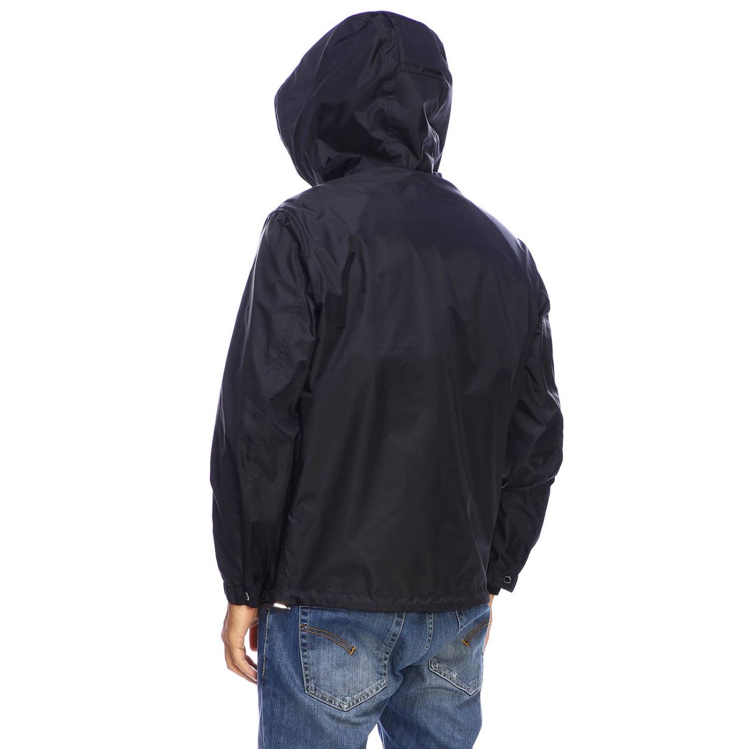 Burberry nylon jacket with check trim Burberry nylon jacket with check trim