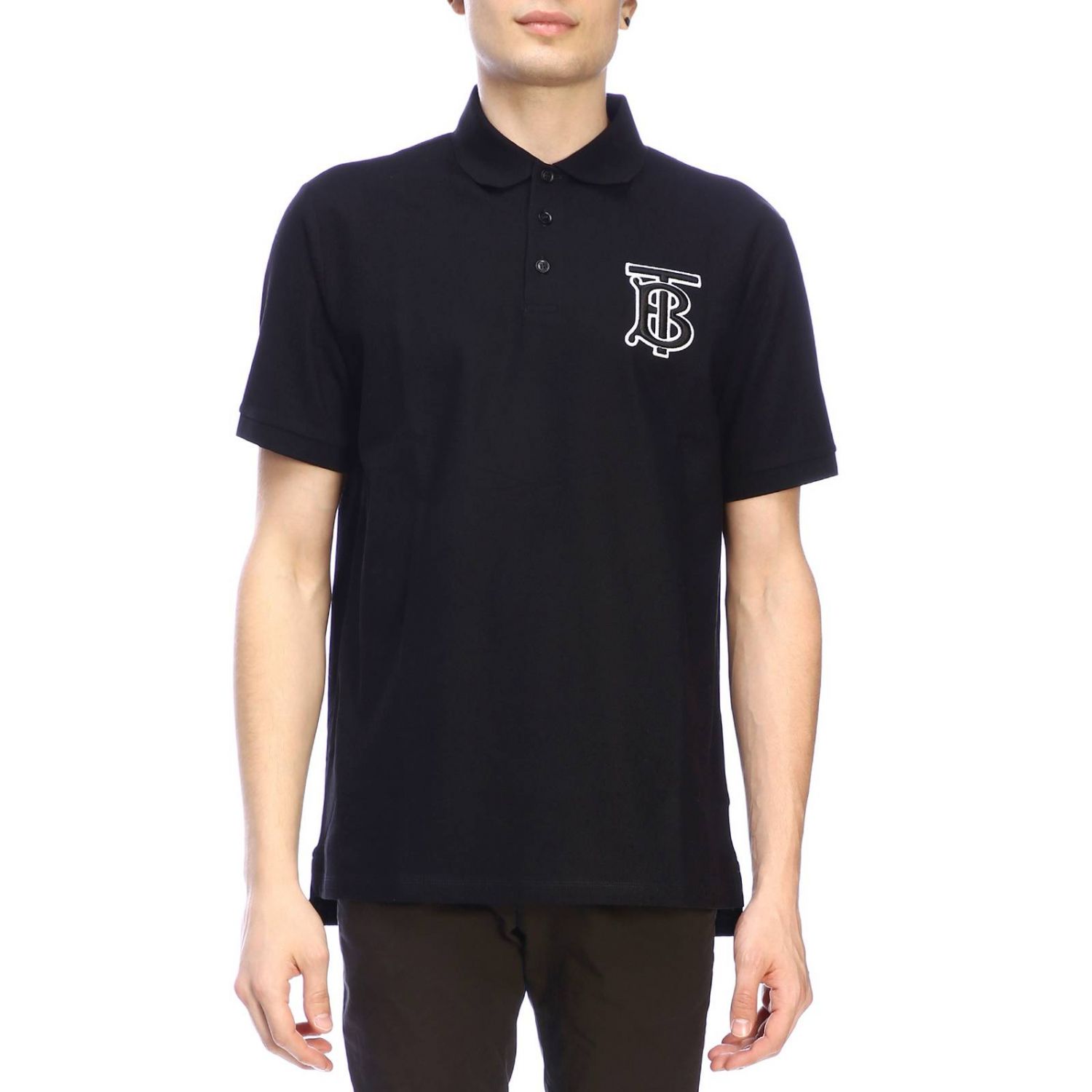 Burberry Outlet: Basic short-sleeved polo shirt with TB embroidery | T ...