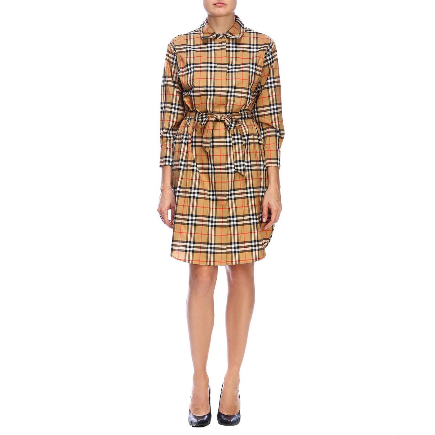 Burberry Outlet: Isotto chemisier dress with check print | Dress ...