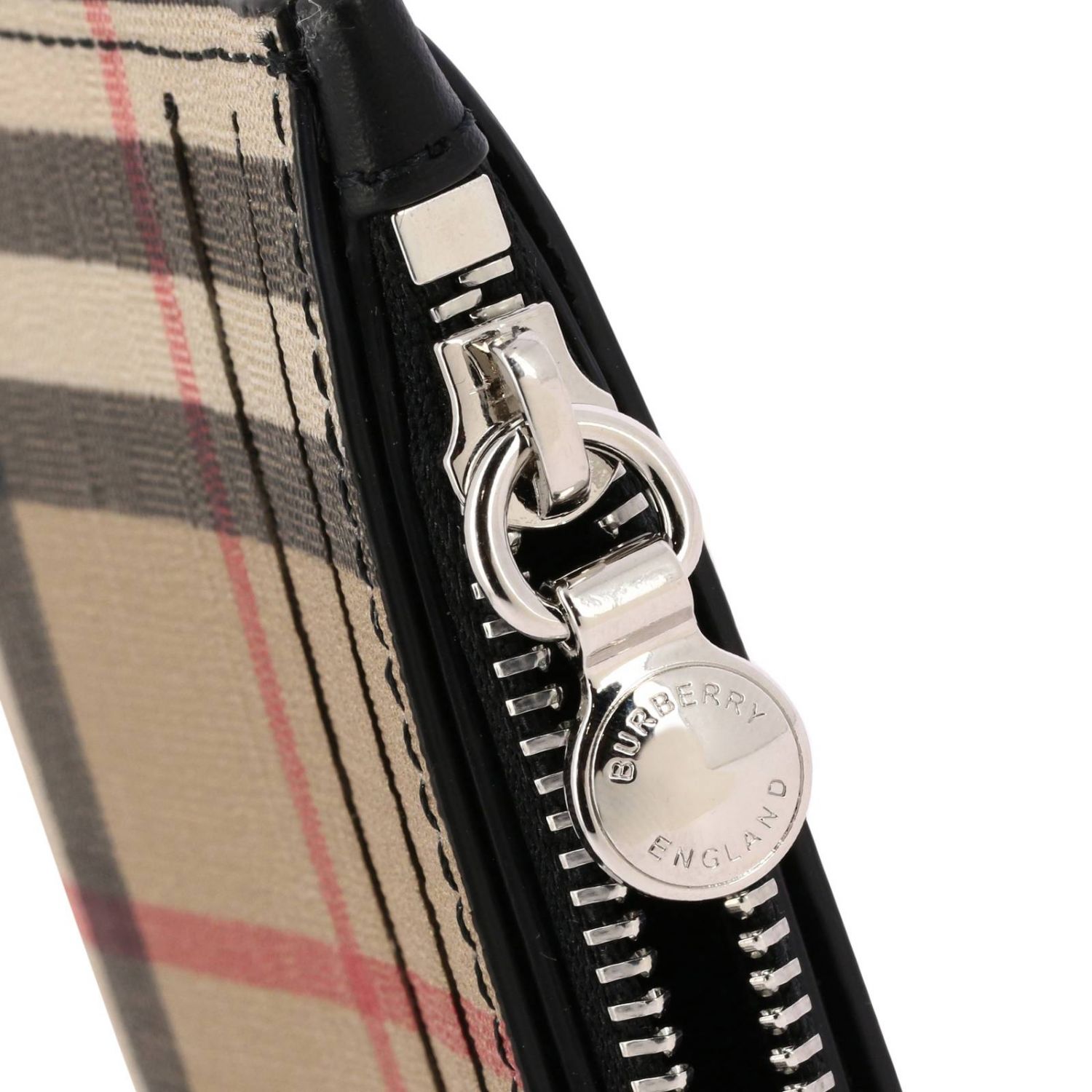 Burberry Outlet: Simone credit card holder in check with zip | Wallet