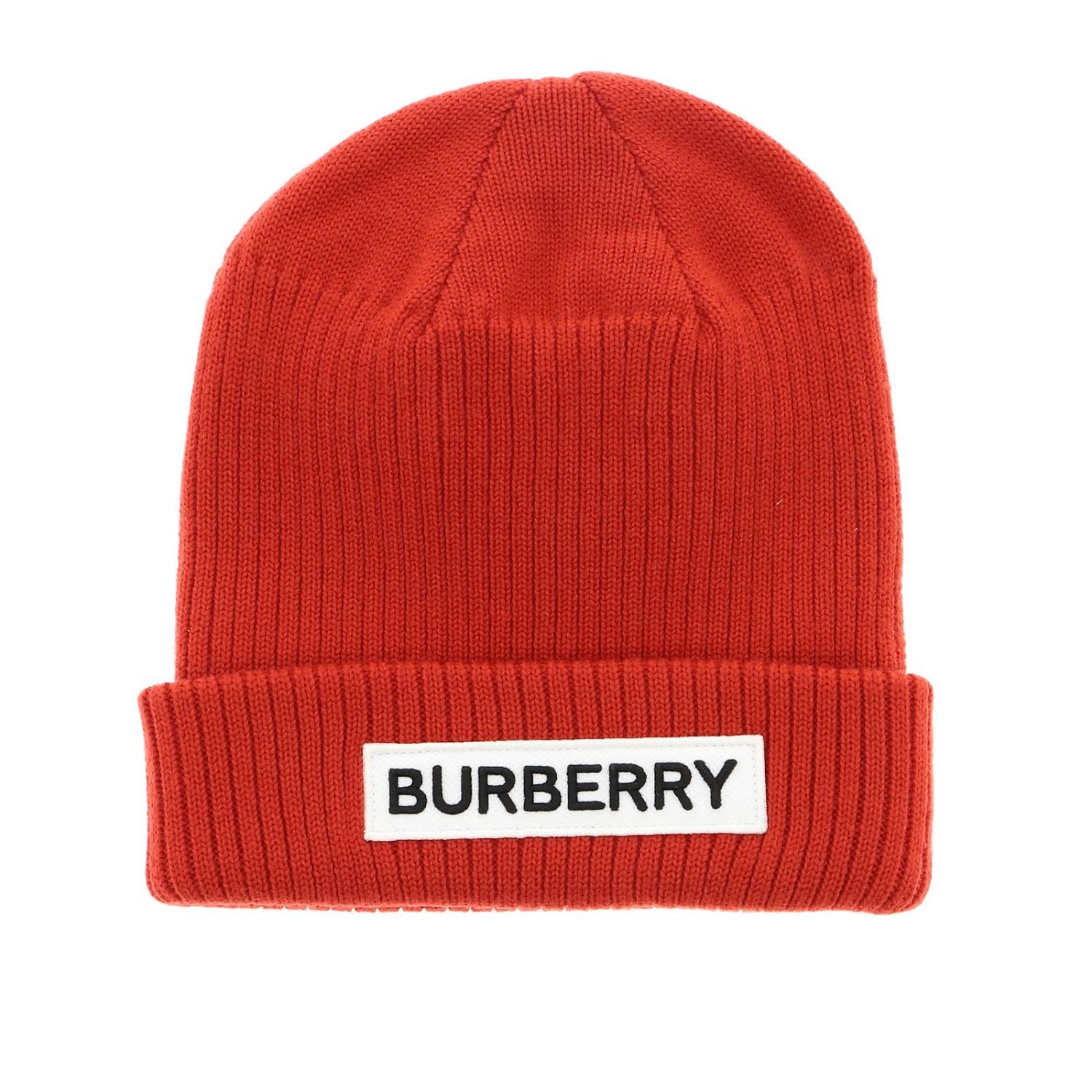 Burberry Outlet: cap in pure Merinos wool with maxi logo | Hat Burberry