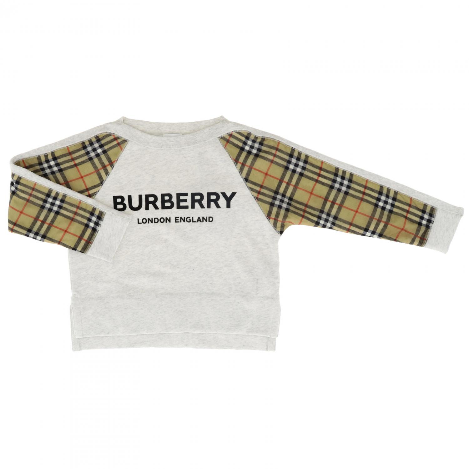 Burberry Outlet crewneck sweatshirt with check details White