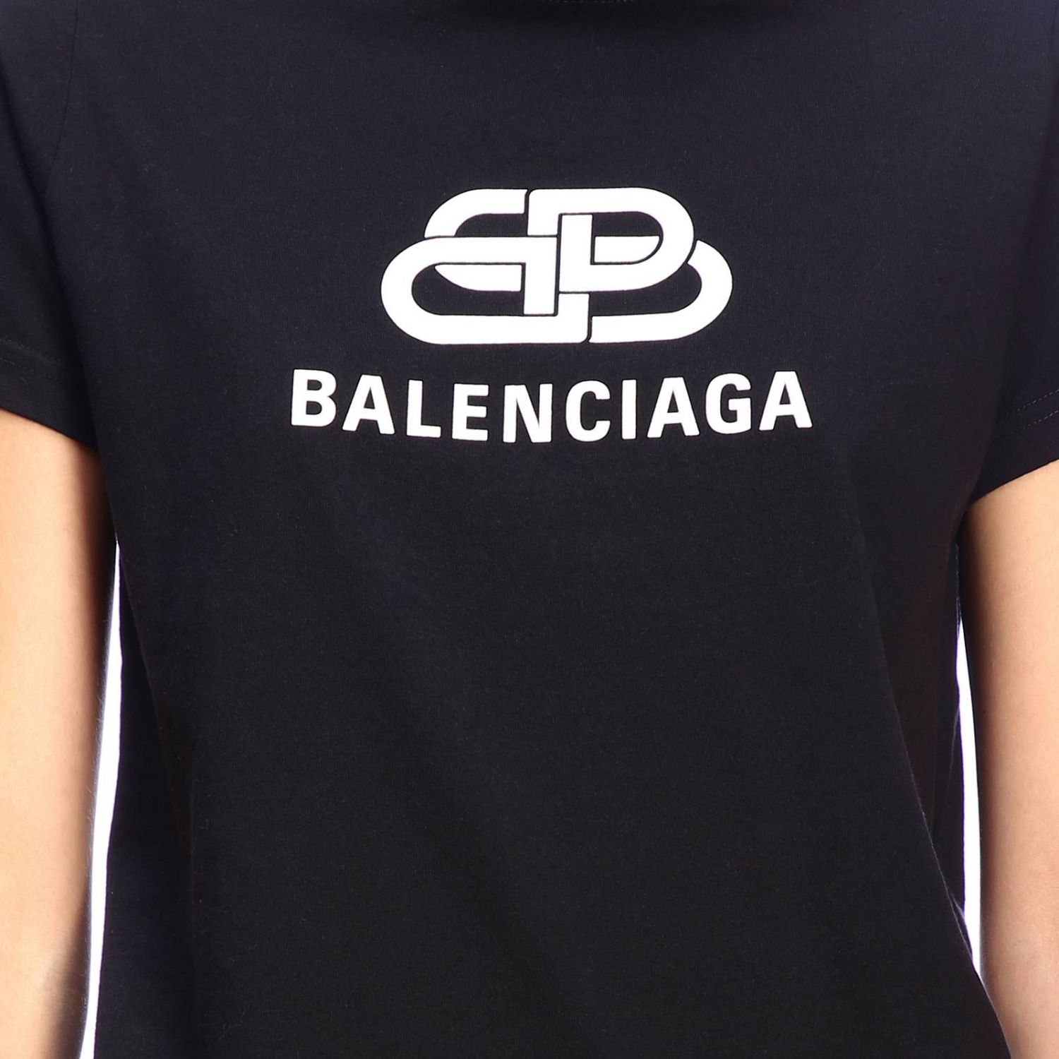 Camiseta slim de Balenciaga en jersey de algodón elástico con logo maxi | Camiseta Balenciaga