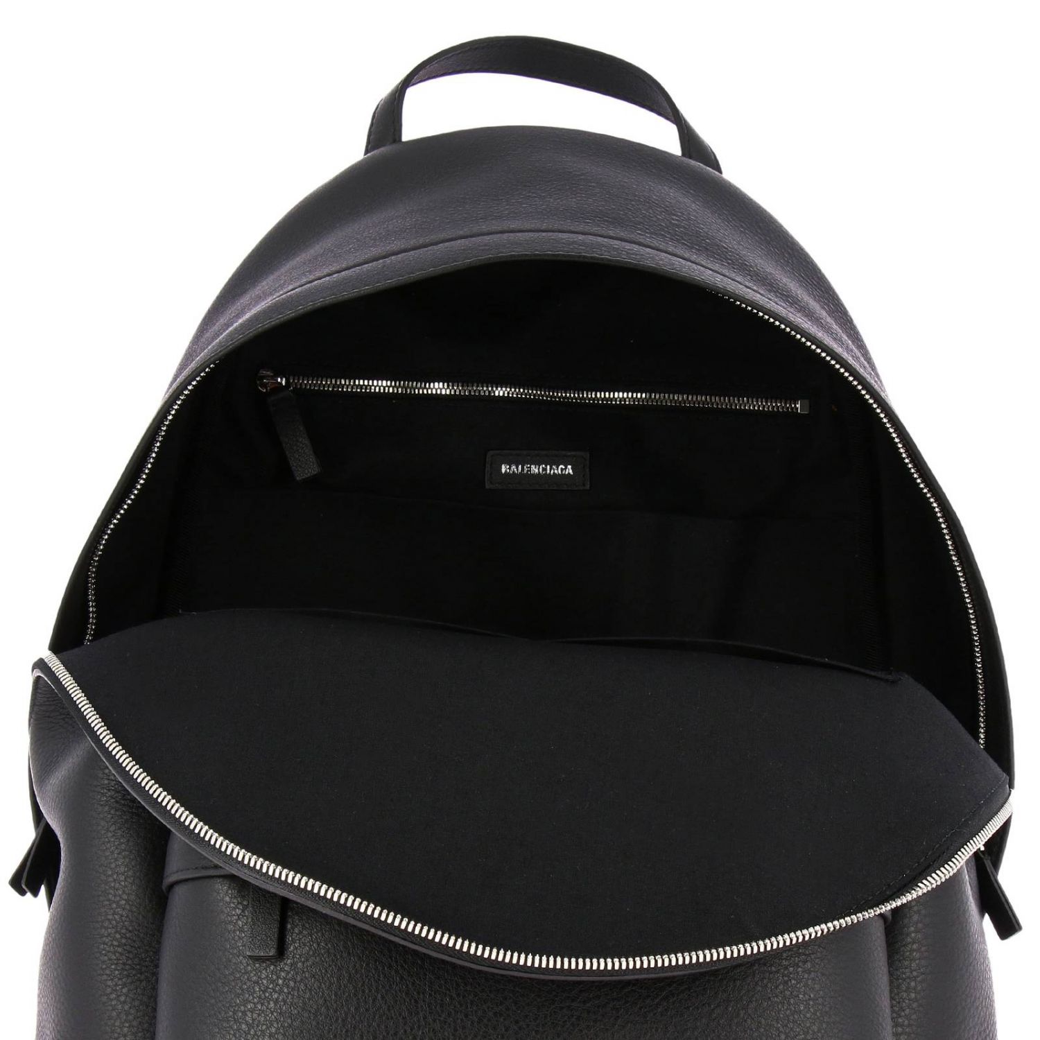 BALENCIAGA: Everyday backpack in leather with logo - Black | Balenciaga