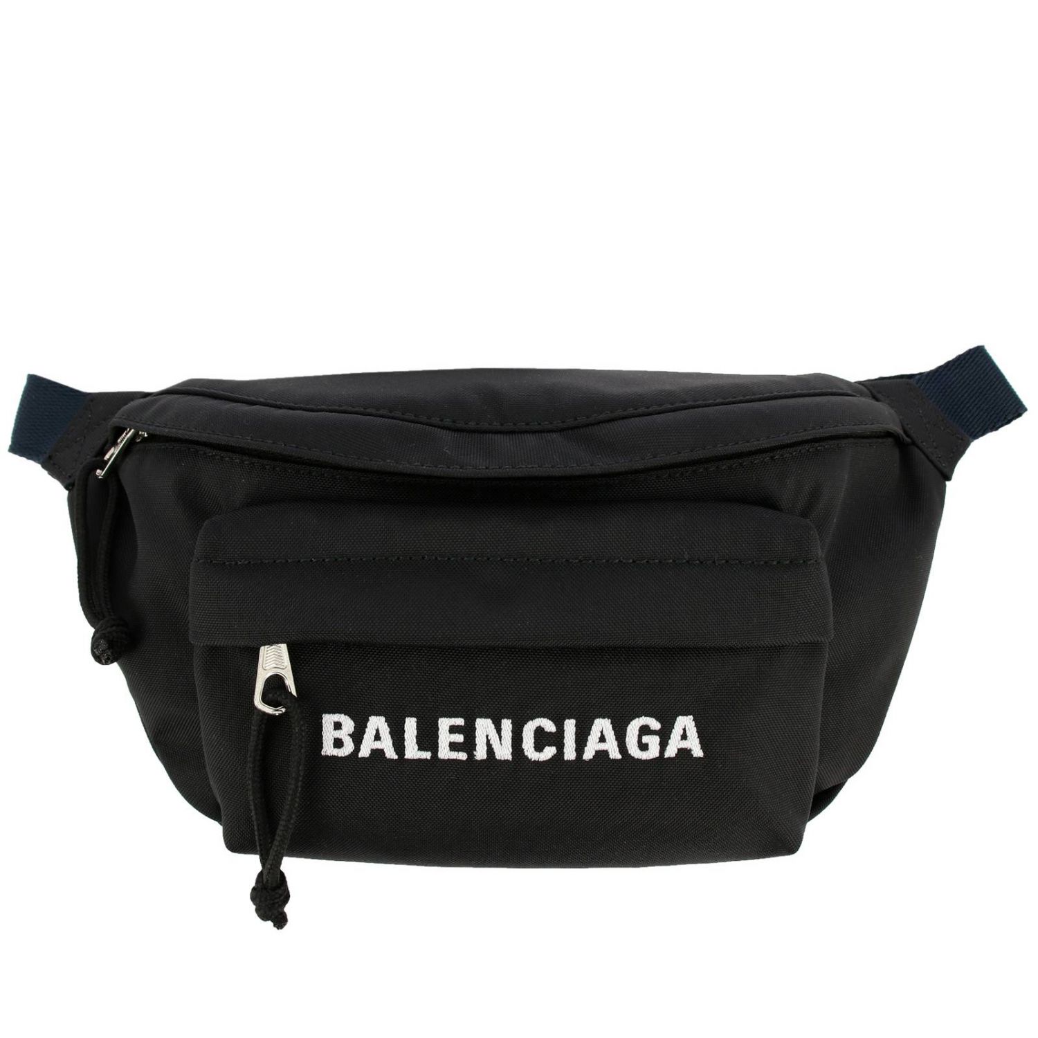 BALENCIAGA: Wheel belt bag in nylon with logo - Black | Balenciaga 
