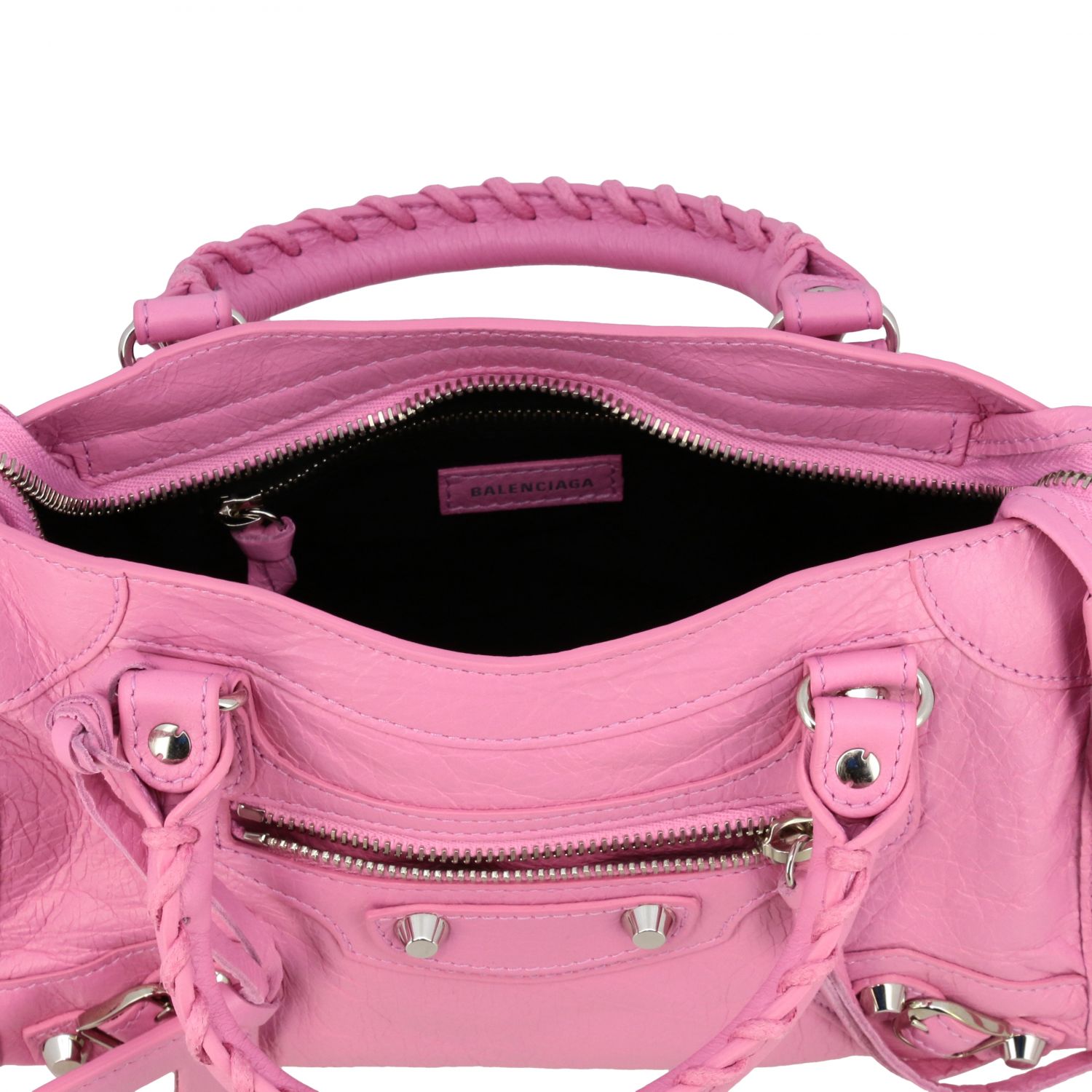 Overtræder stemme få Balenciaga Outlet: Classic mini City bag in genuine leather with logoed  shoulder strap | Mini Bag Balenciaga Women Pink | Mini Bag Balenciaga  300295 DB5XN GIGLIO.COM