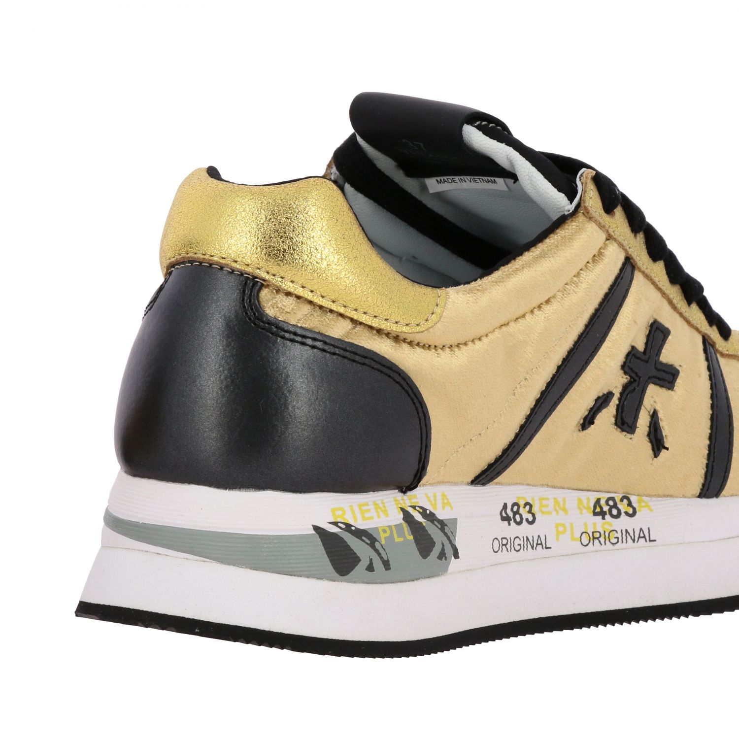PREMIATA CONNY Sneaker donna beige/oro suede tessuto | Quellogiusto Shop  online