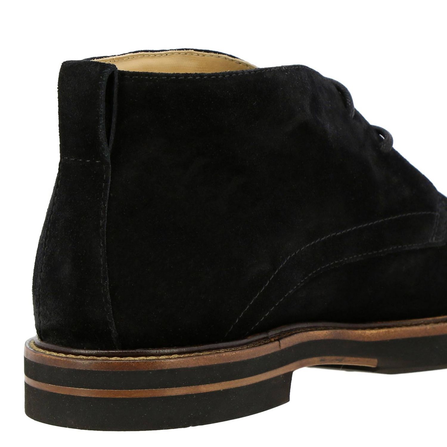 马球靴 Tod's: Tod's 系带踝靴，采用绒面革和橡胶底 黑色 4