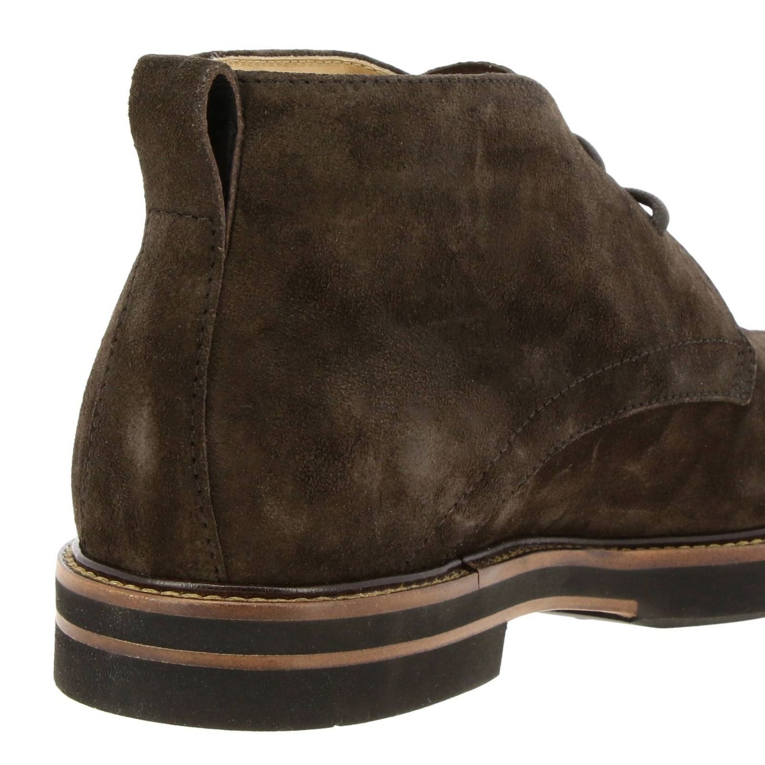 Zapatos abotinados Tod's: Botines con cordones Tod's de ante con fondo de goma marrón oscuro 4