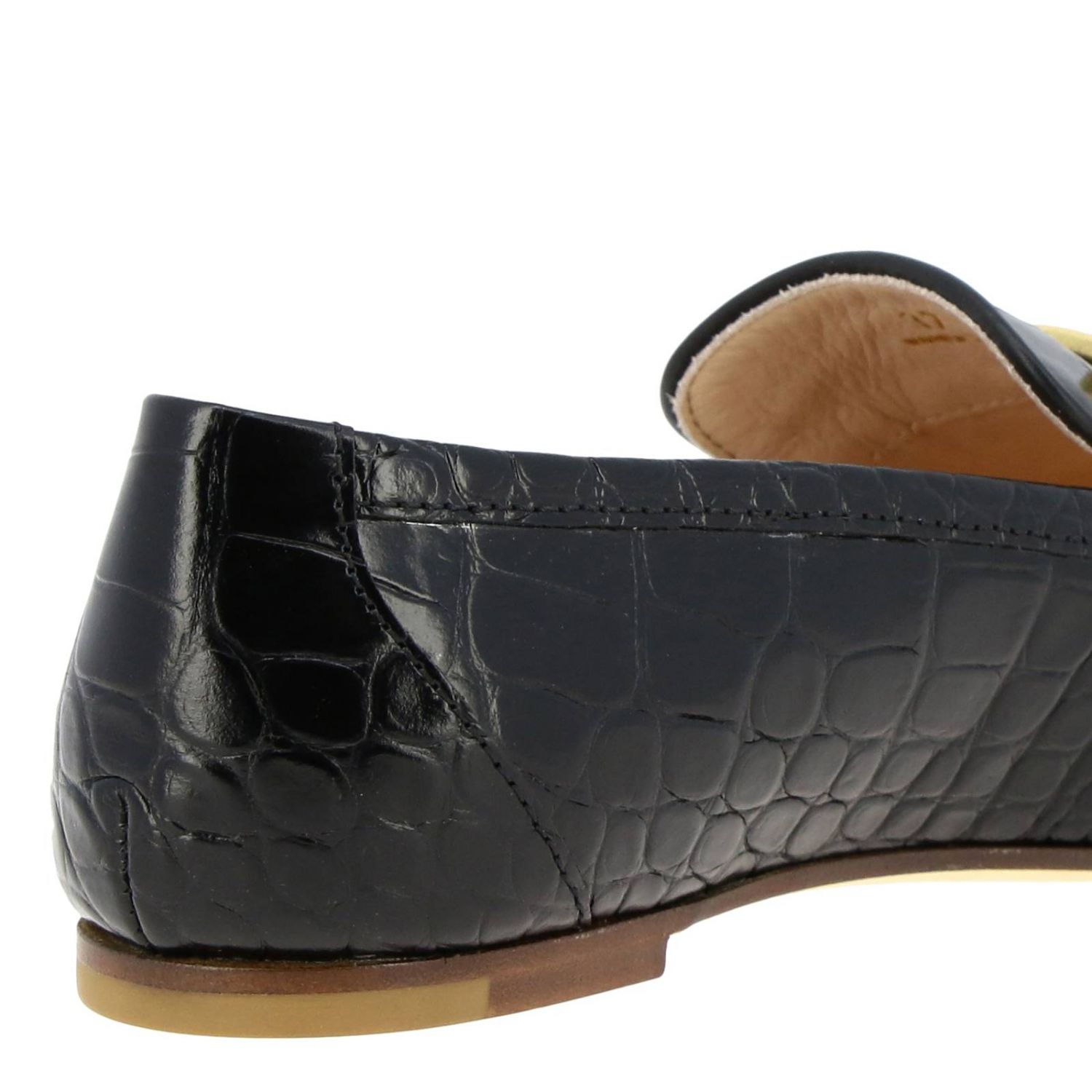 crocodile print loafers