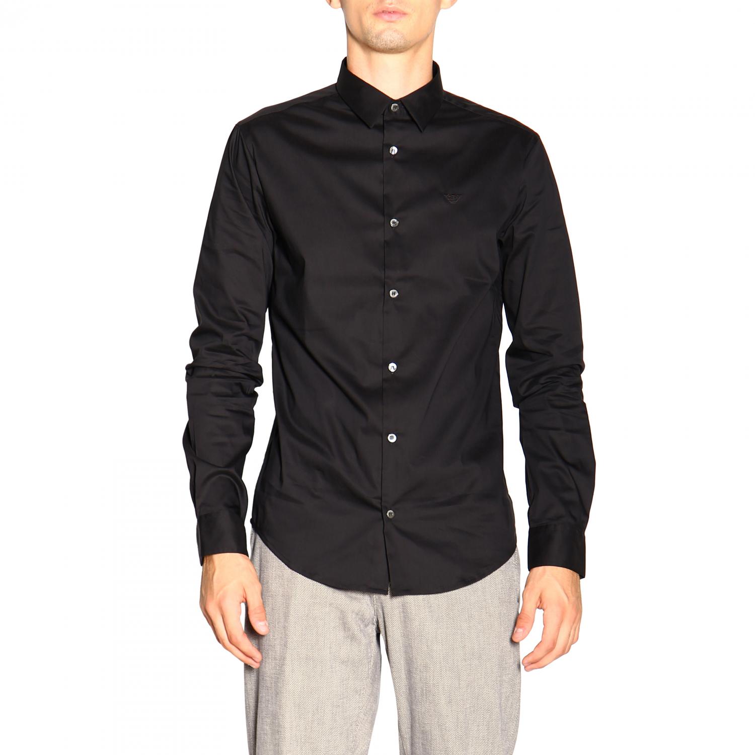 armani black dress shirt