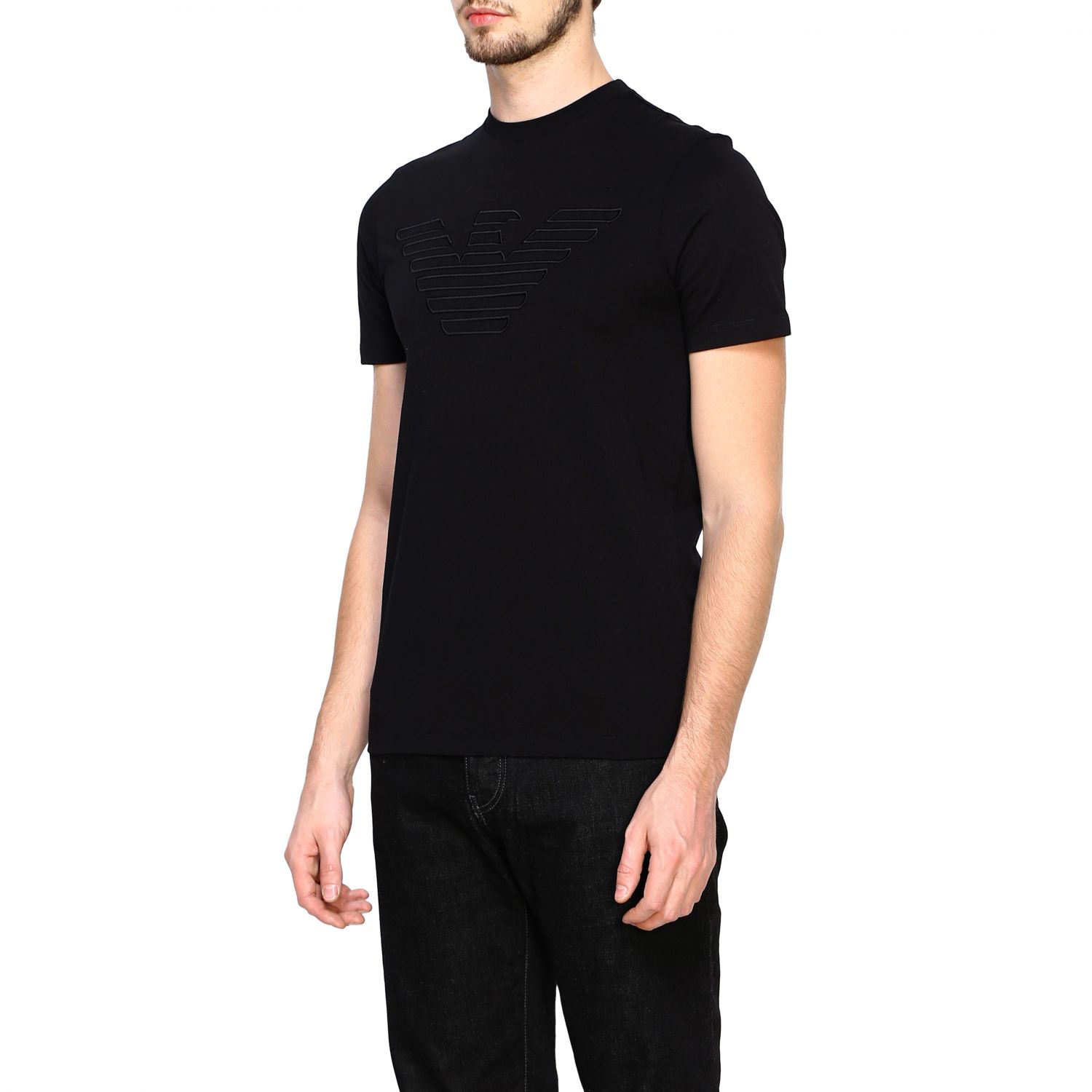 Emporio Armani Outlet: t-shirt for man - Black | Emporio Armani t-shirt ...