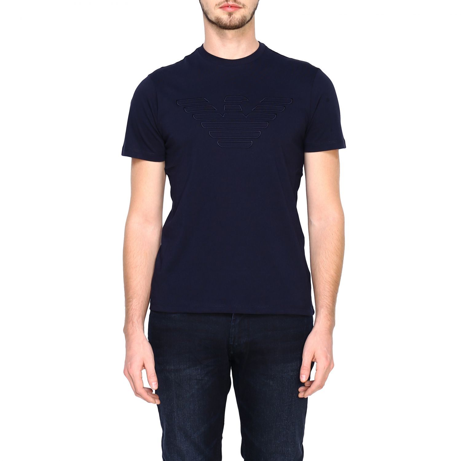 Emporio Armani Outlet: T-shirt men - Blue | T-Shirt Emporio Armani ...