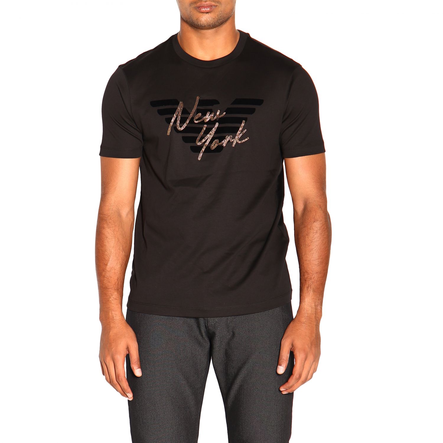 Emporio Armani Outlet: T-shirt men | T-Shirt Emporio Armani Men Black ...