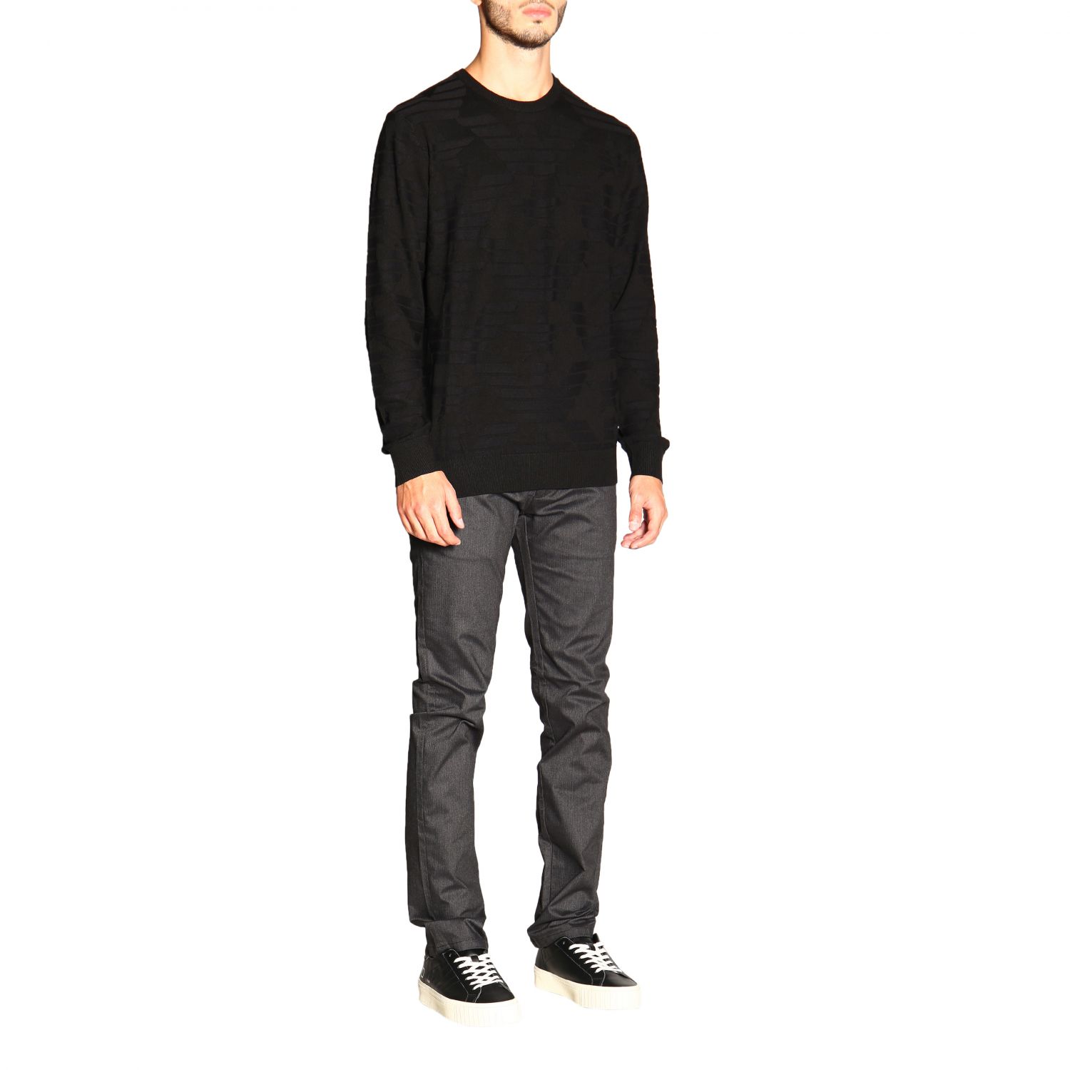 Emporio Armani Outlet: pants for man - Black | Emporio Armani pants ...