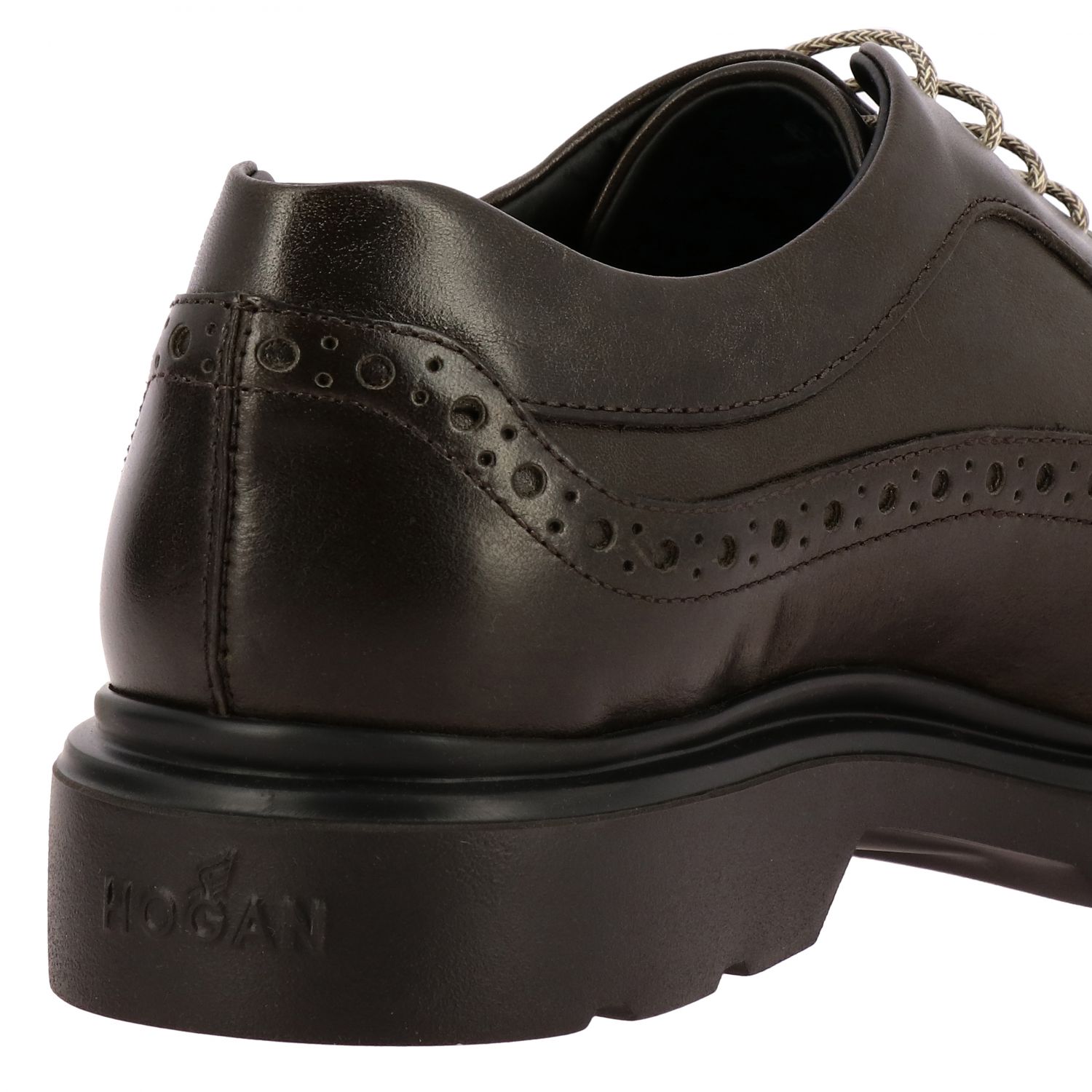 Zapatos de cordones Hogan: Zapatos hombre Hogan marrón oscuro 5